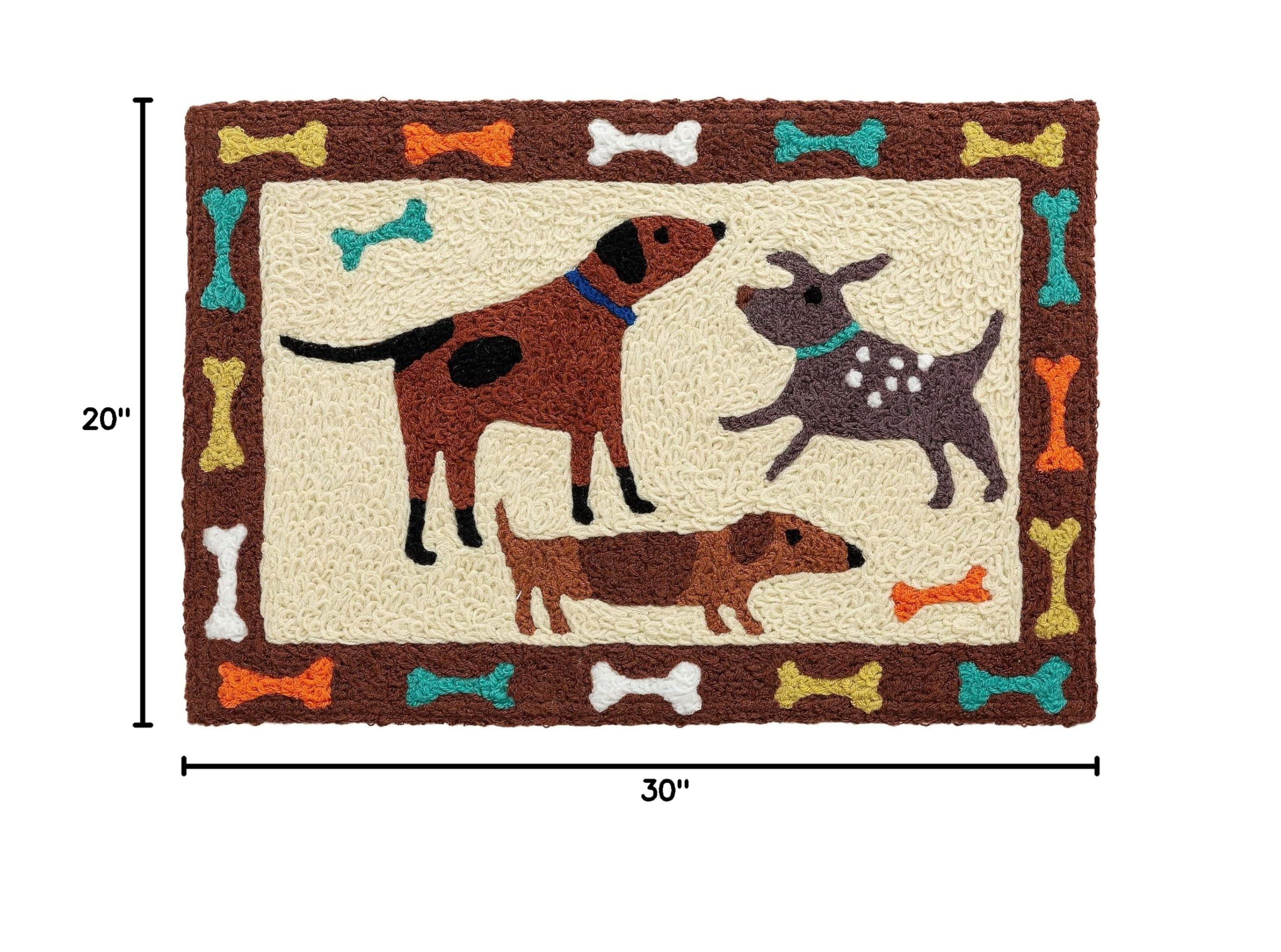 Dog Park Jellybean Accent Rug - Dogs Themed Non-Slip Doormat 20