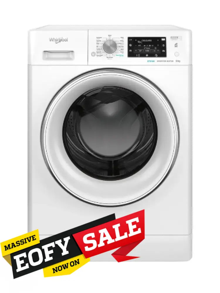 Whirlpool FDLR90250 FreshCare+ 9kg Front Load Washing Machine - Energy Efficient, Quiet Operation - Perfect for Apartments & Small Homes