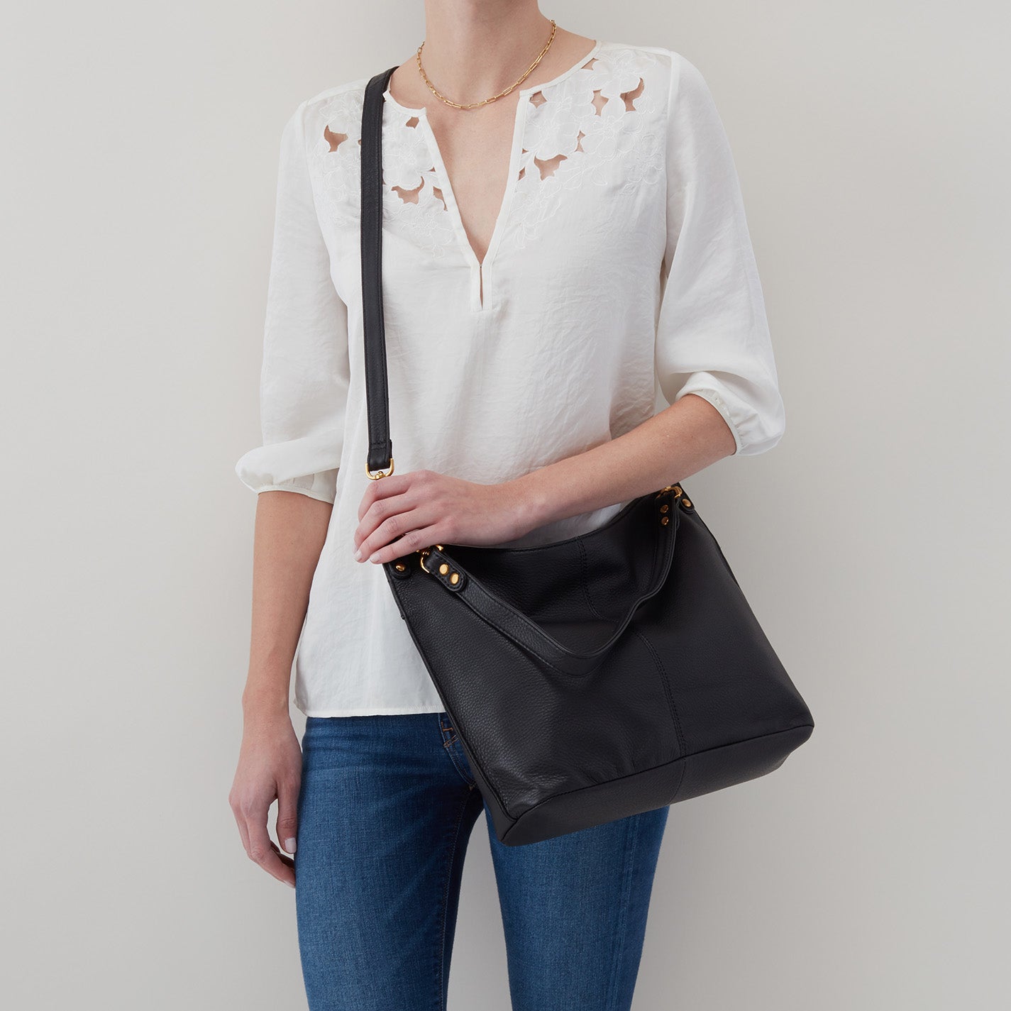 Premium Pebbled Leather Pier Shoulder Bag for Women - Stylish Black Crossbody Purse for Work, Travel & Everyday Use