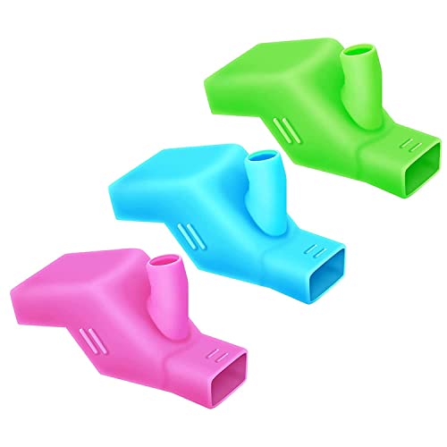 3 Pack Silicone Faucet Extender for Kids - Child Safe Bathroom Sink Spout Extender for Hand Washing & Teeth Brushing (Green, Blue, Pink) - Perfect for Toddlers, Preschoolers & Special Needs Children