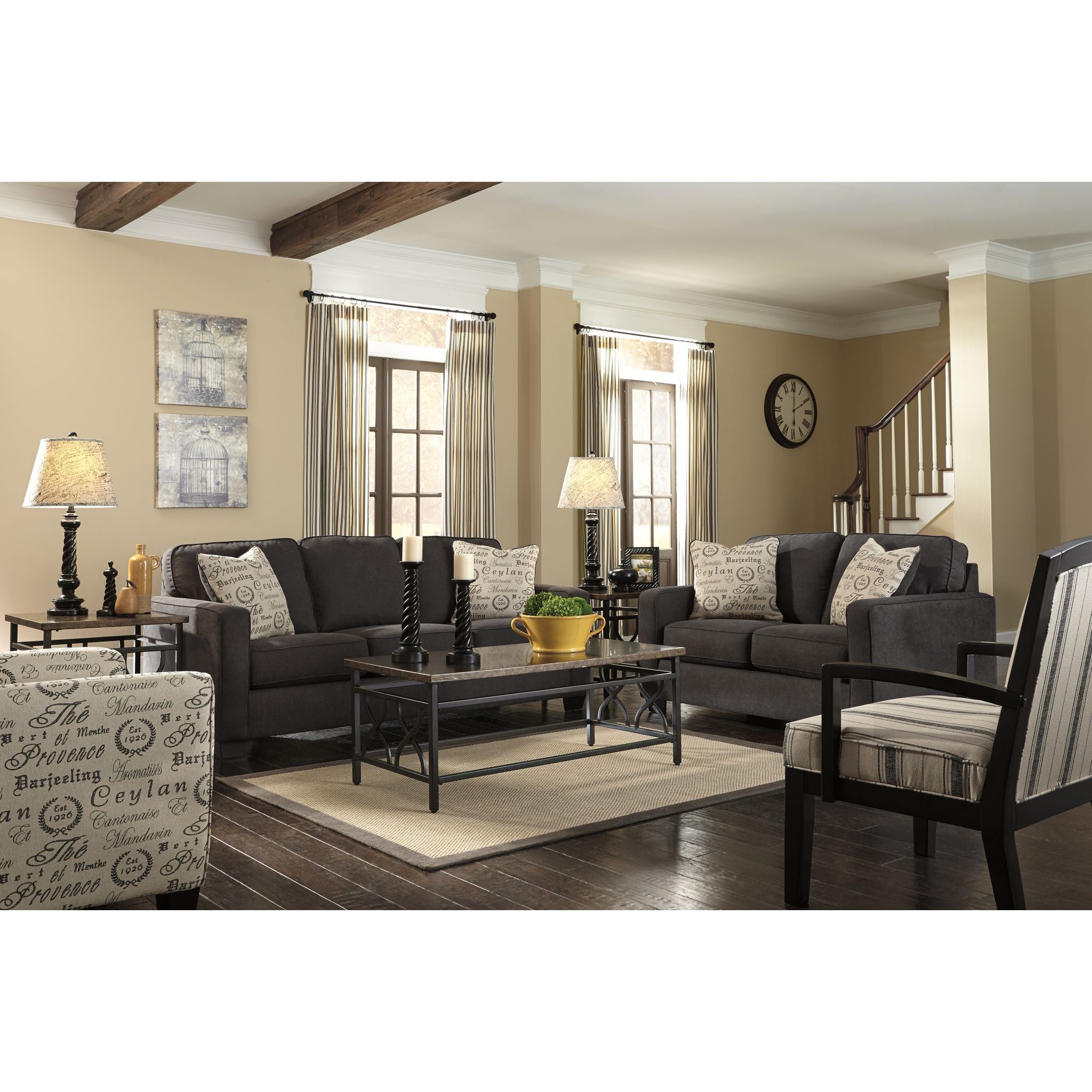 Alenya Loveseat Charcoal - Modern Sofa for Small Spaces | Perfect for Apartments, Living Rooms & Cozy Corners