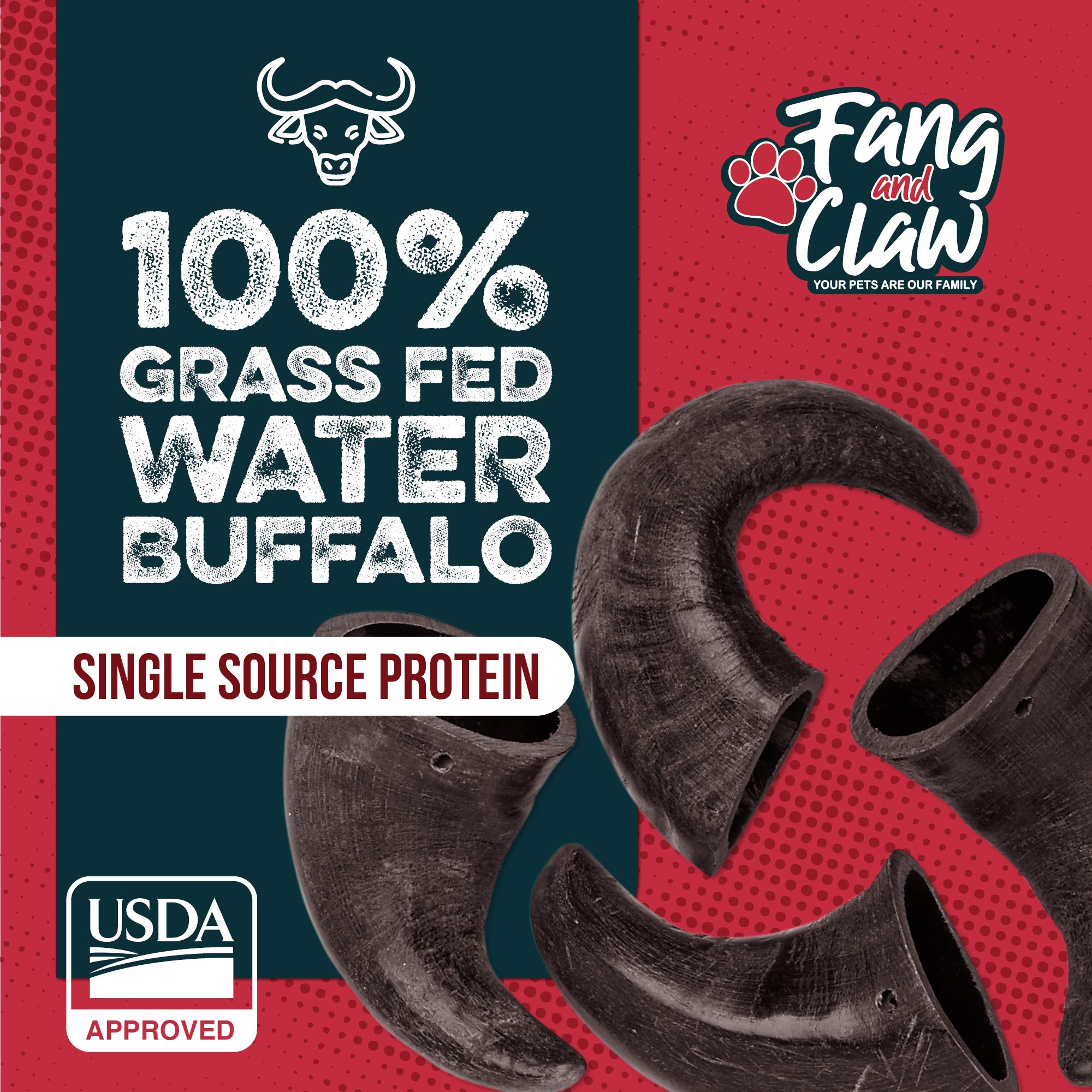 All-Natural Water Buffalo Horn Dog Chew 4 Pack (4