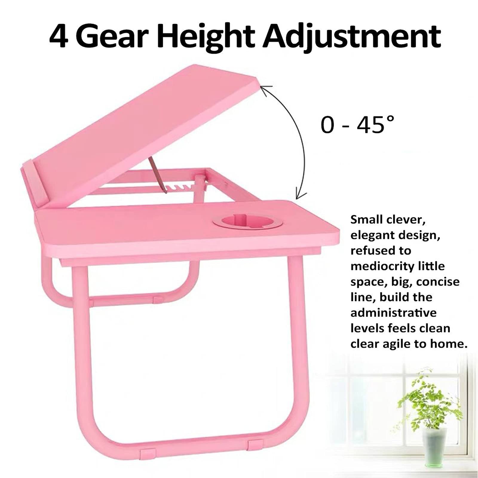 Adjustable Laptop Table for Bed & Sofa - Portable Notebook Stand with Cup Holder & Tilting Tray - Perfect for Eating, Working, Reading in Bed or on Couch (Maple White)