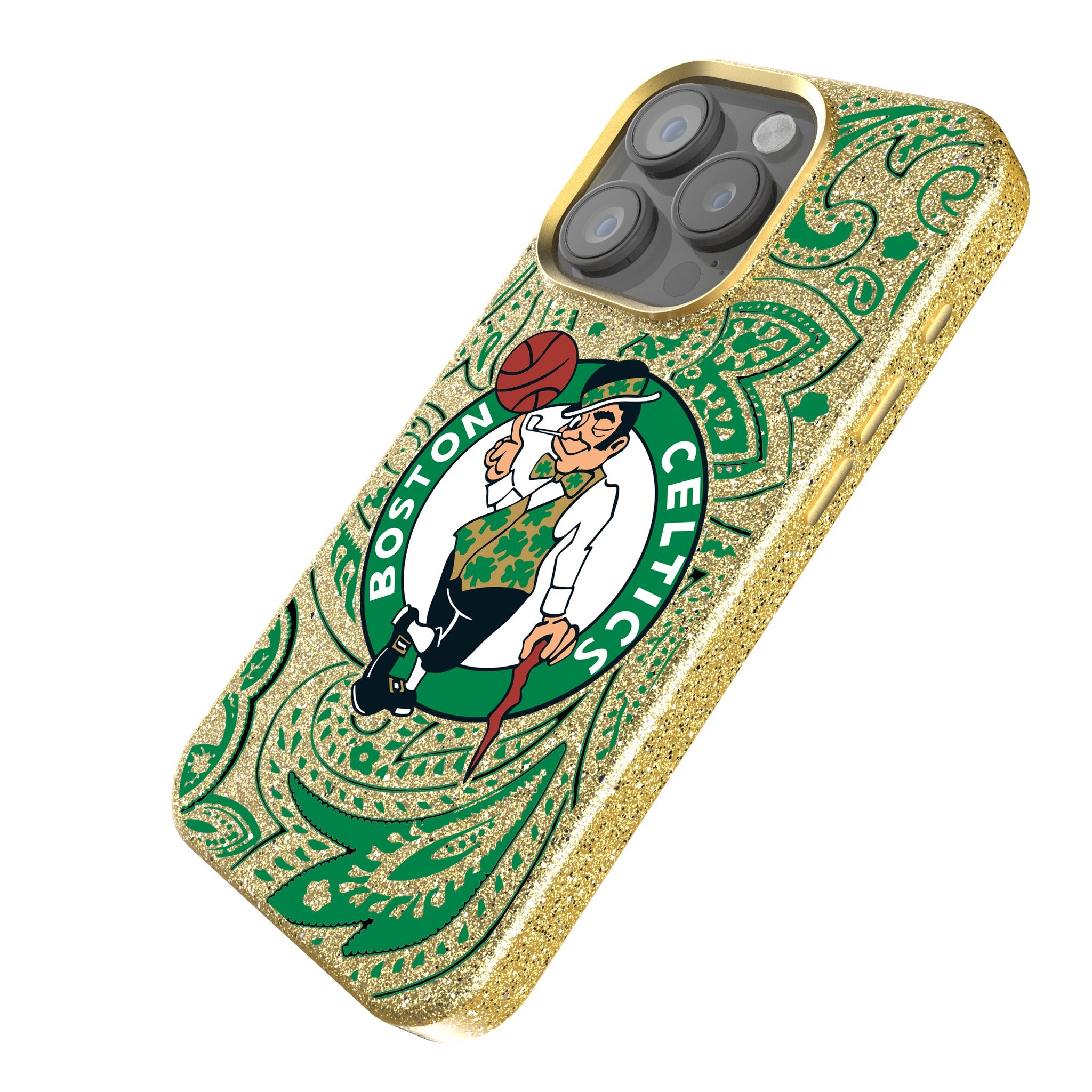 Boston Celtics Paisley Bling Phone Case - Stylish Protective Cover for iPhone & Samsung | Perfect for Celtics Fans, Game Days & Everyday Use