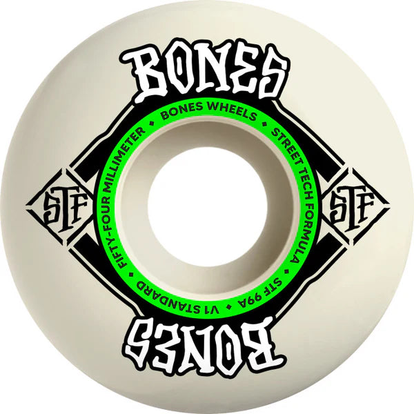 Bones STF V1 Standard Skateboard Wheels 54mm 99A - Perfect for Street Skating and Smooth Rides