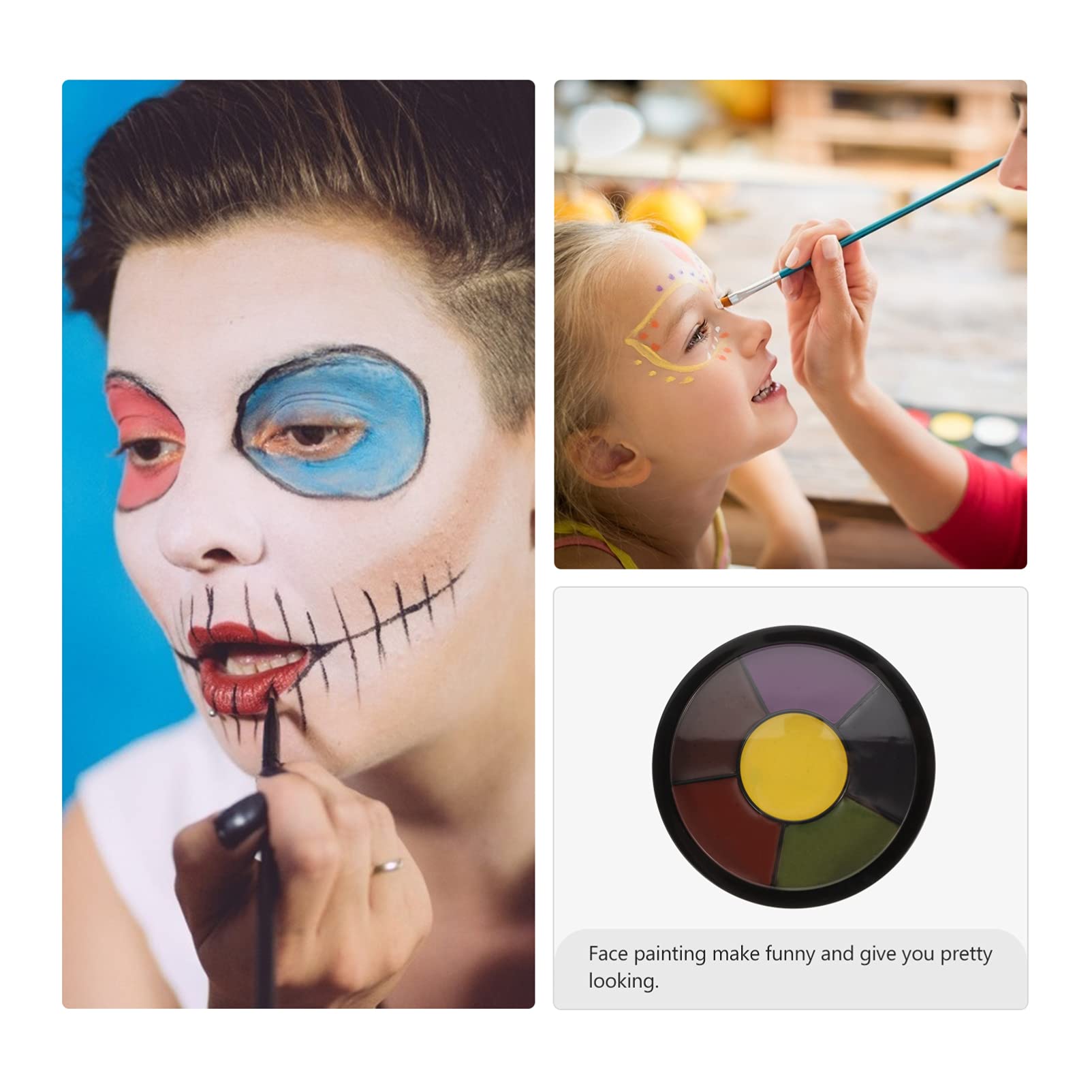 Mobestech Halloween Face Painting Kit - 12 Color Face & Body Paint Palette for Kids, Safe Non-Toxic Makeup for Witch Costumes, Cosplay, Halloween Parties & Festive Events