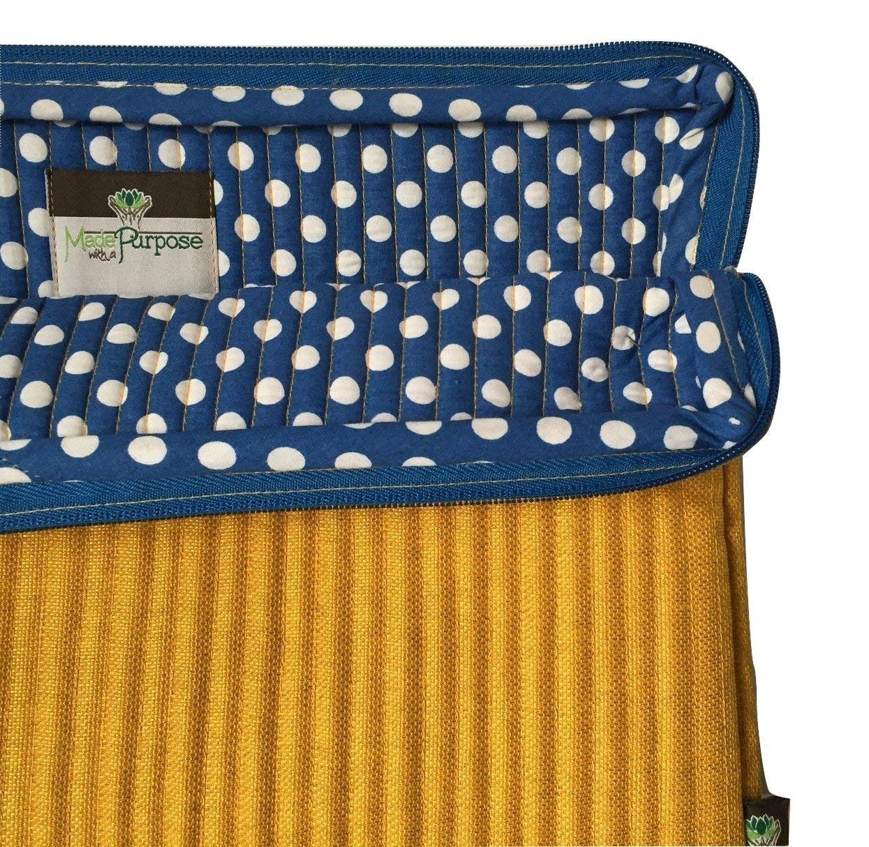 13 Inch MacBook Pro Laptop Case - Yellow Fair Trade Computer Sleeve & Bag for Travel & Work | Protective Cover for MacBook Air/Pro, Office, School & Commuting