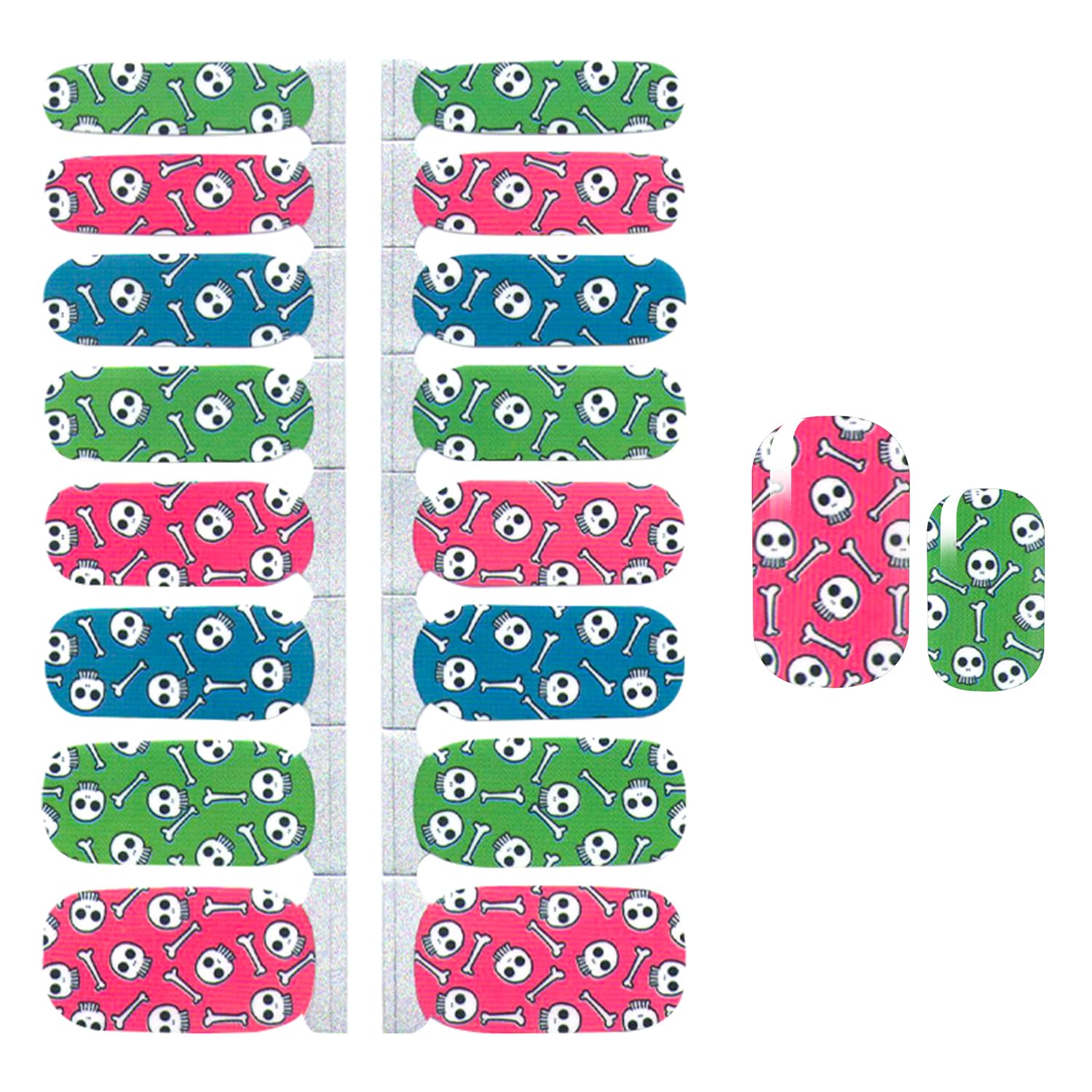 Halloween Nail Wraps for Women - 5 Sheets Self-Adhesive Nail Polish Strips with Skull, Pumpkin & Ghost Designs - Gel Nail Art Stickers Kit Includes Nail File - Perfect for Halloween Parties, Costume Events & Spooky Nail Art