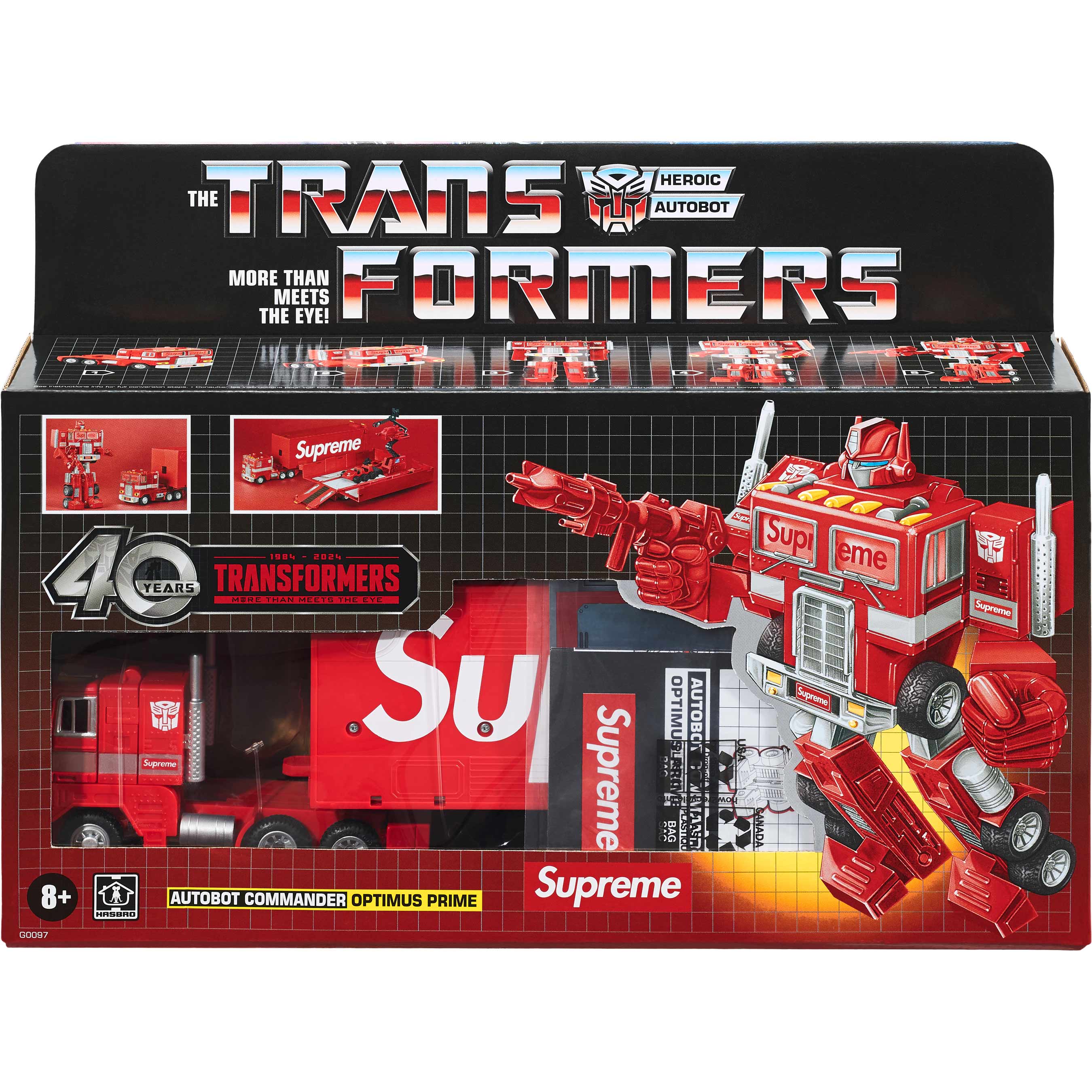 SUPREME 25SS TRANSFORMER G1 OPTIMUS PRIME Action Figure Collectible Toy - Perfect for Display, Gifts & Transformers Fans Collection