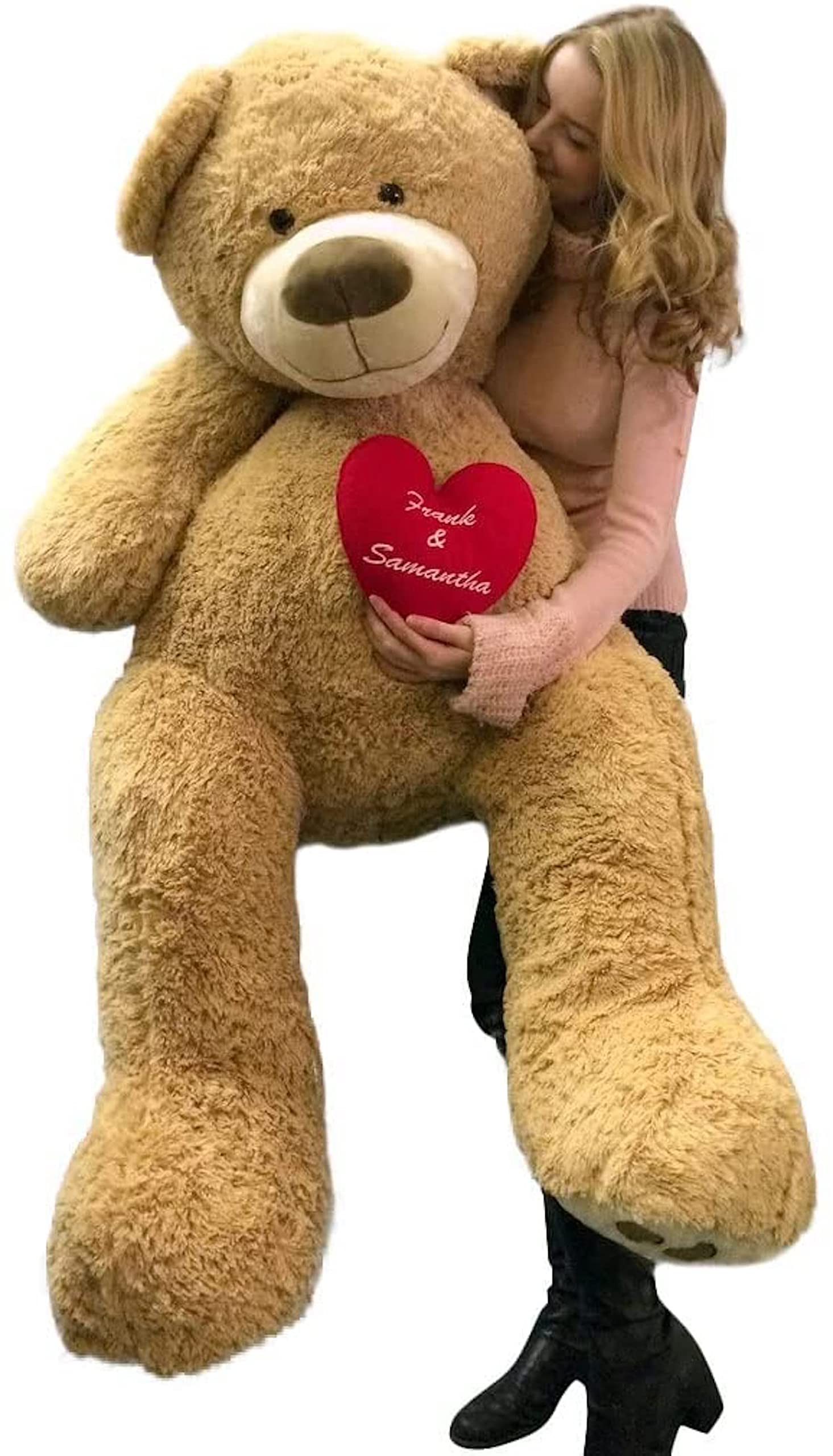 5 Feet Giant Personalized His and Hers Teddy Bear - Soft Plush Romantic Valentine's Day Gift for Couples, Anniversaries & Special Occasions | Perfect for Bedroom Decor, Proposal Surprises & Love Celebrations