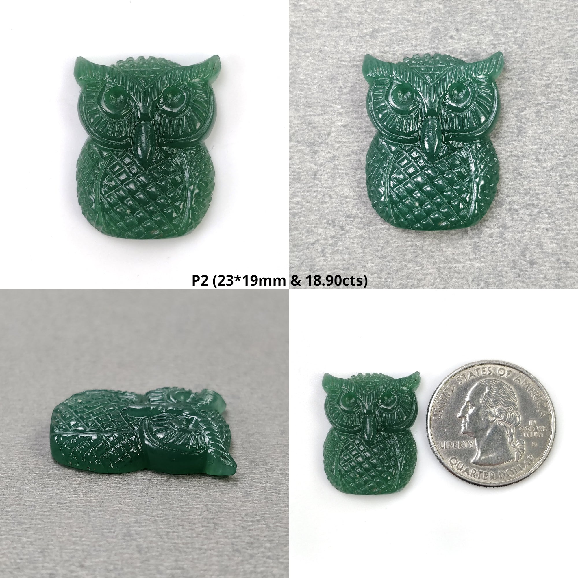 Natural Green Quartzite Gemstone Owl Carving - Handcrafted Untreated Healing Crystal for Home Decor, Meditation & Spiritual Gifts