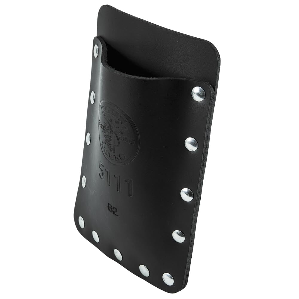 **Klein Tools 5111 Leather Single-Pocket Tool Pouch - Durable Electrician Tool Belt Accessory for Small Tools & Pocket Protection | Ideal for Electricians, Contractors & DIY Projects**