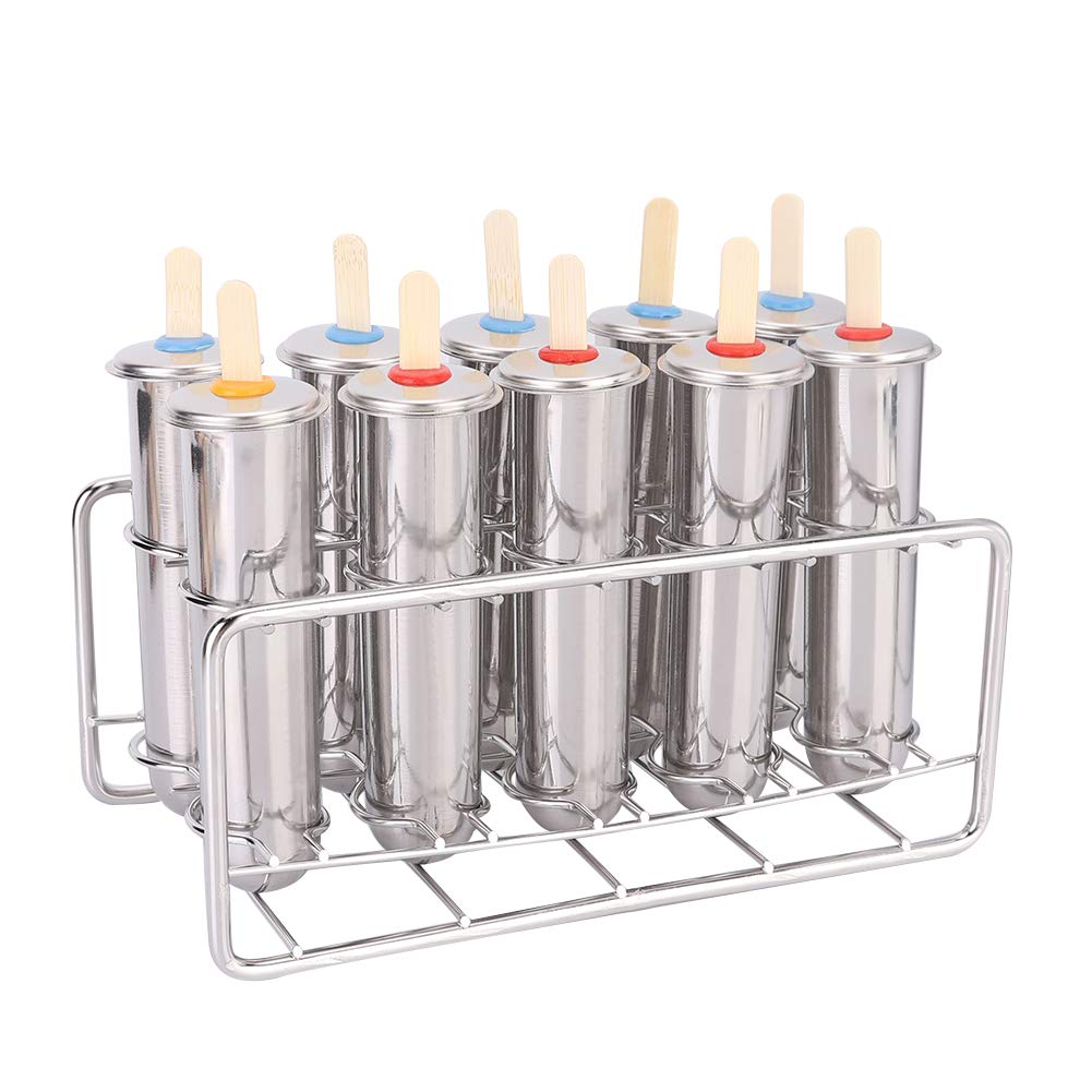 Premium Stainless Steel Ice Cream & Popsicle Molds Set - DIY Homemade Ice Cream Maker Tools for Kids & Adults - Perfect for Summer Parties, Dessert Making, and Family Fun Activities