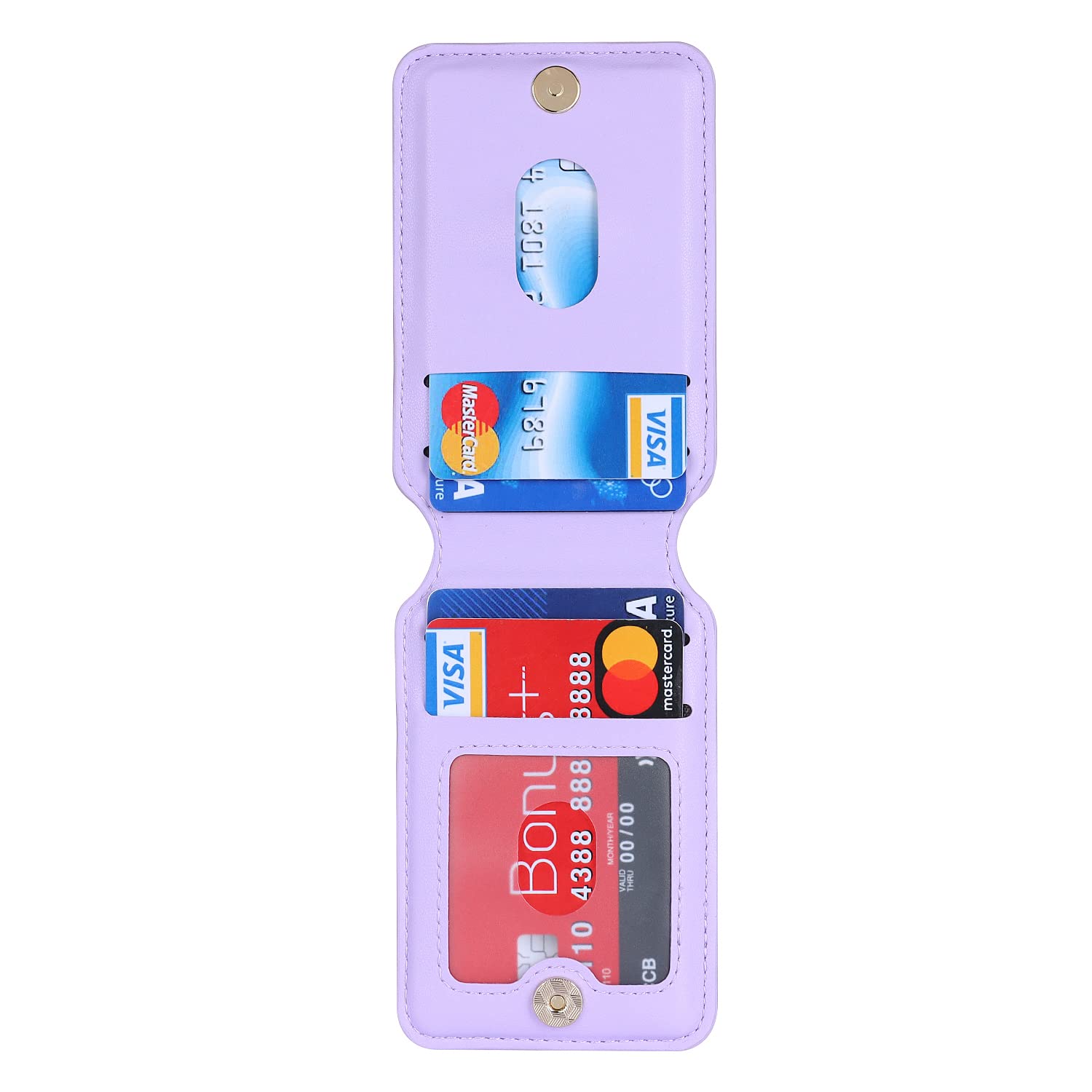 Magnetic Wallet for iPhone 16 Pro Max/14 Pro/15/14 Plus/13/12 - Cavor Magsafe Compatible Card Holder & Phone Case Accessory (Purple) | Secure Credit Card Storage for Everyday Use & Travel