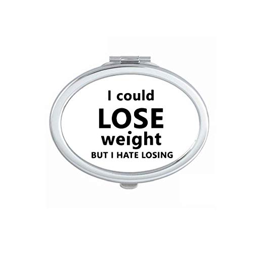 DIYthinker Black English Motivational Weight Loss Quote Mirror - Portable Foldable Double-Sided Makeup & Glasses Mirror for Home, Gym, and Travel