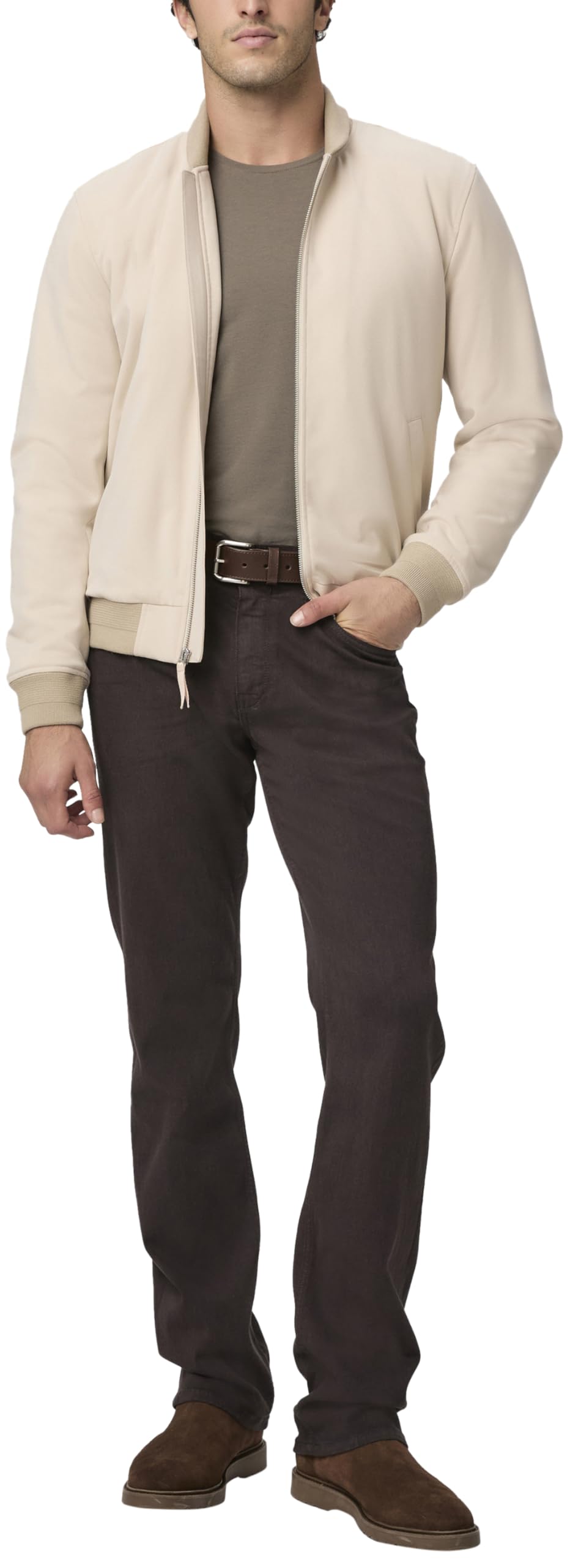 PAIGE Men's Normandie Transcend Straight Leg Jeans - Comfortable Slim Fit Denim Pants for Casual Wear & Office Style