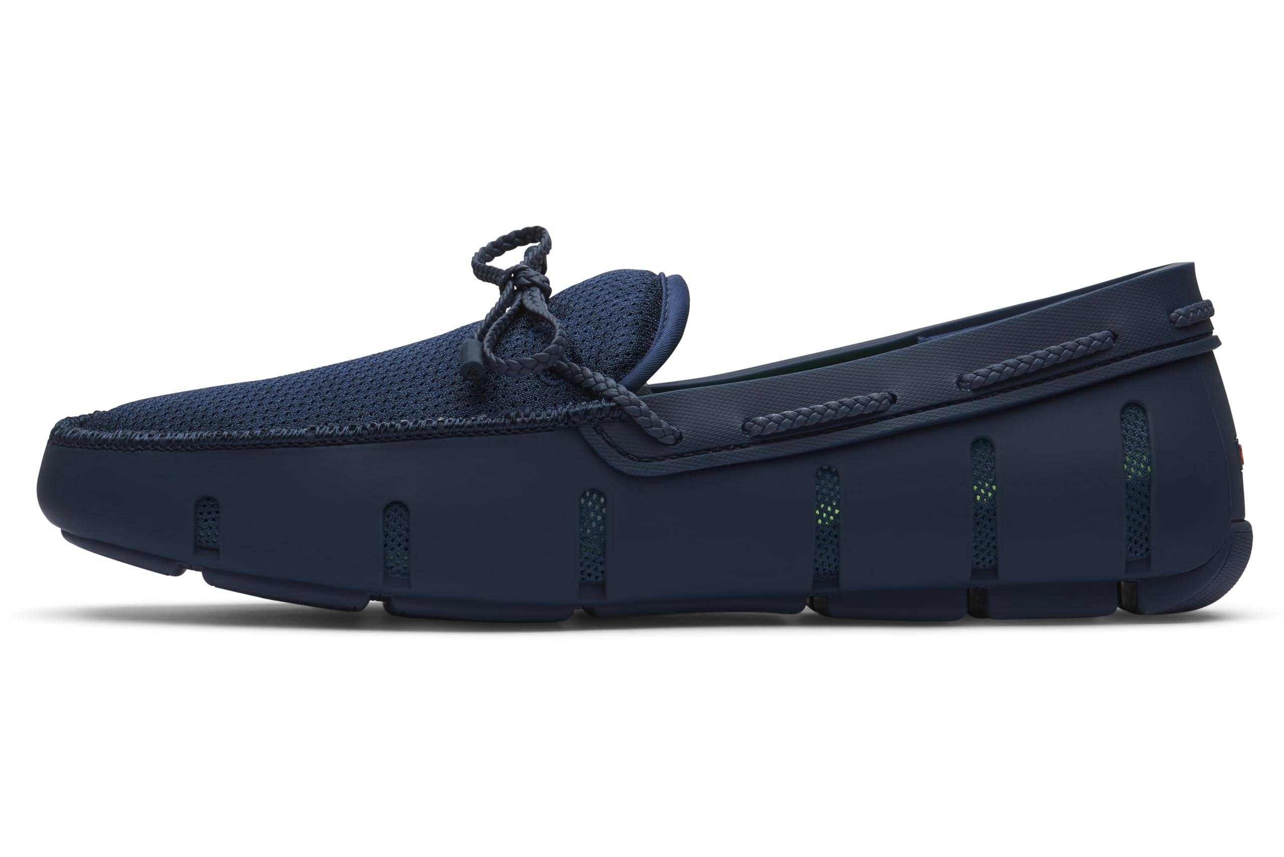 SWIMS Men's Braided Lace Loafers - Casual Slip-On Boat Shoes for Men | Comfortable Beach Shoes for Summer Walking, Vacation & Outdoor Activities