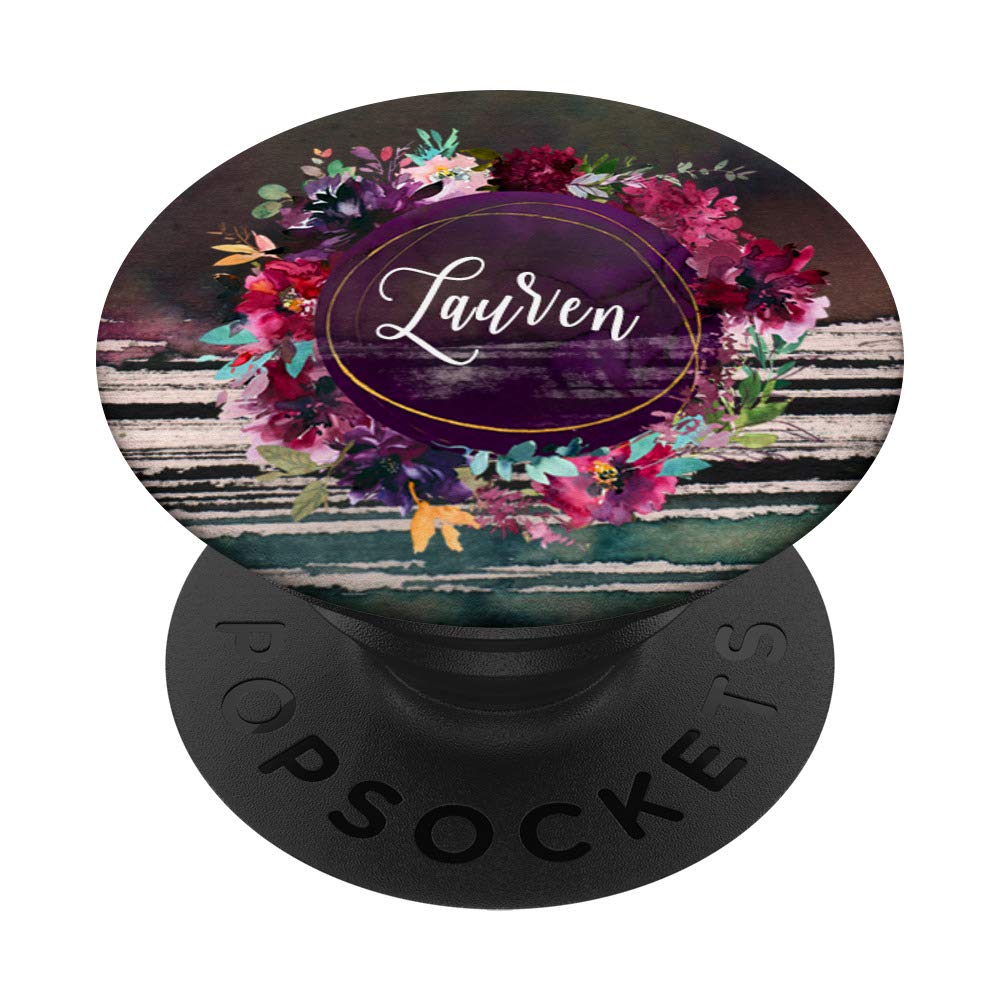 Lauren Name Monogram Floral Wall Art - Boho Chic Home Decor for Women & Girls | Perfect for Bedroom, Nursery & Gift Giving
