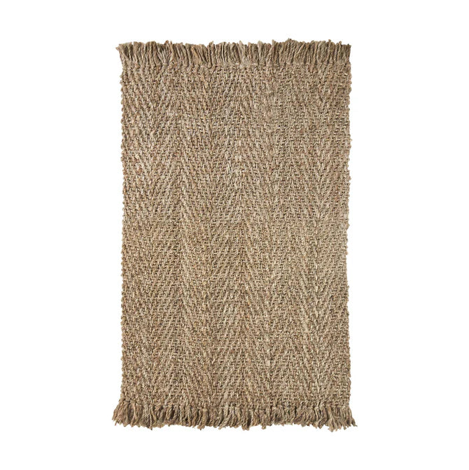 Natural Braided Jute Fringe Indoor Area Rug - Boho Chic Home Decor for Living Room, Bedroom & Nursery | Soft & Durable Floor Mat for Cozy Spaces
