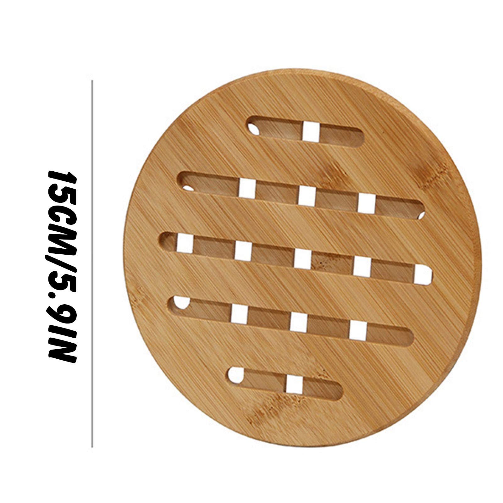 4-Pack Bamboo Wooden Pot Stands - Non-Slip Trivet Mats for Hot Pans & Pots - Heat Resistant Kitchen Protectors for Countertops & Tables - Perfect for Cooking, Serving & Dining