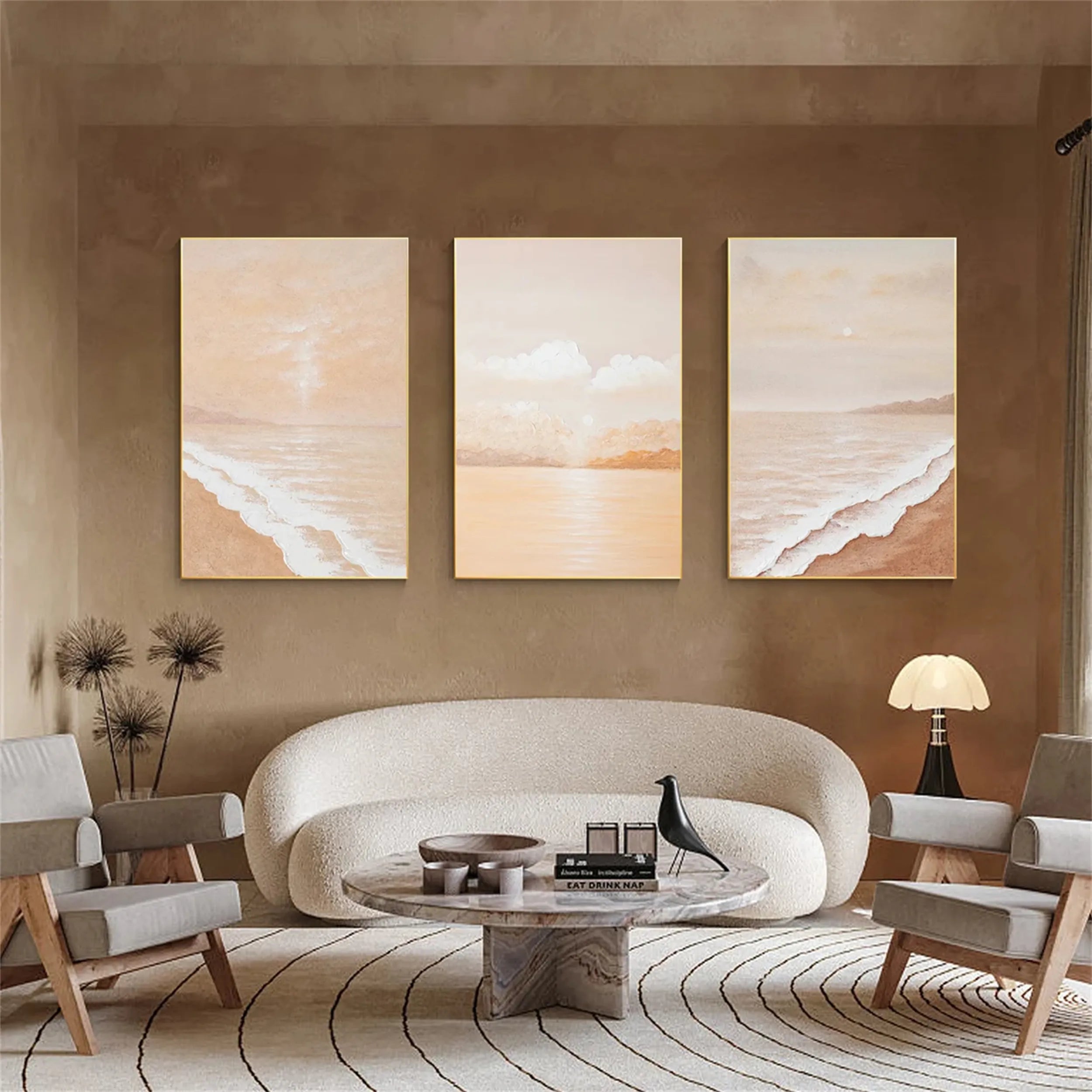 Ocean and Sky Painting Set of 3 - Coastal Wall Art for Living Room, Bedroom & Office Decor | #OS153