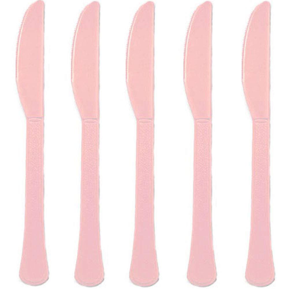 Eco-Friendly Pink Plastic Cutlery Knives - Bulk Disposable Utensils for Parties, Picnics & Outdoor Events