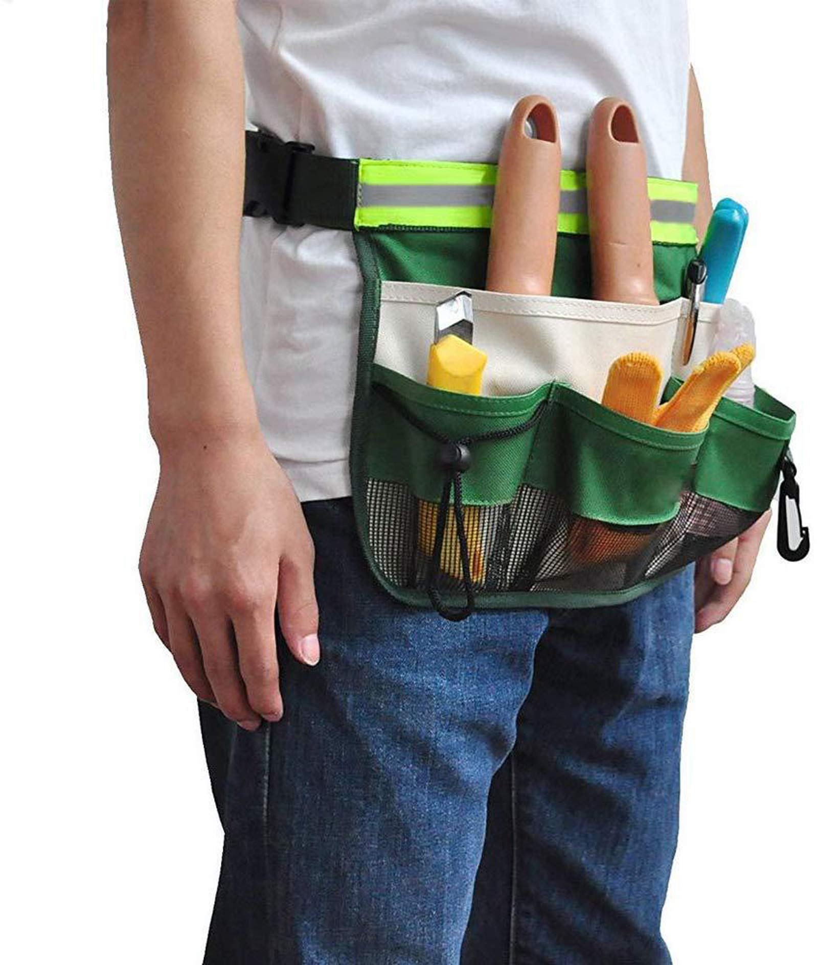 Heavy Duty Gardening Tool Belt with 7 Pockets - Durable Waist Apron for Garden Work, Mesh Organizer Pouch for Landscaping, Planting & Outdoor DIY Projects