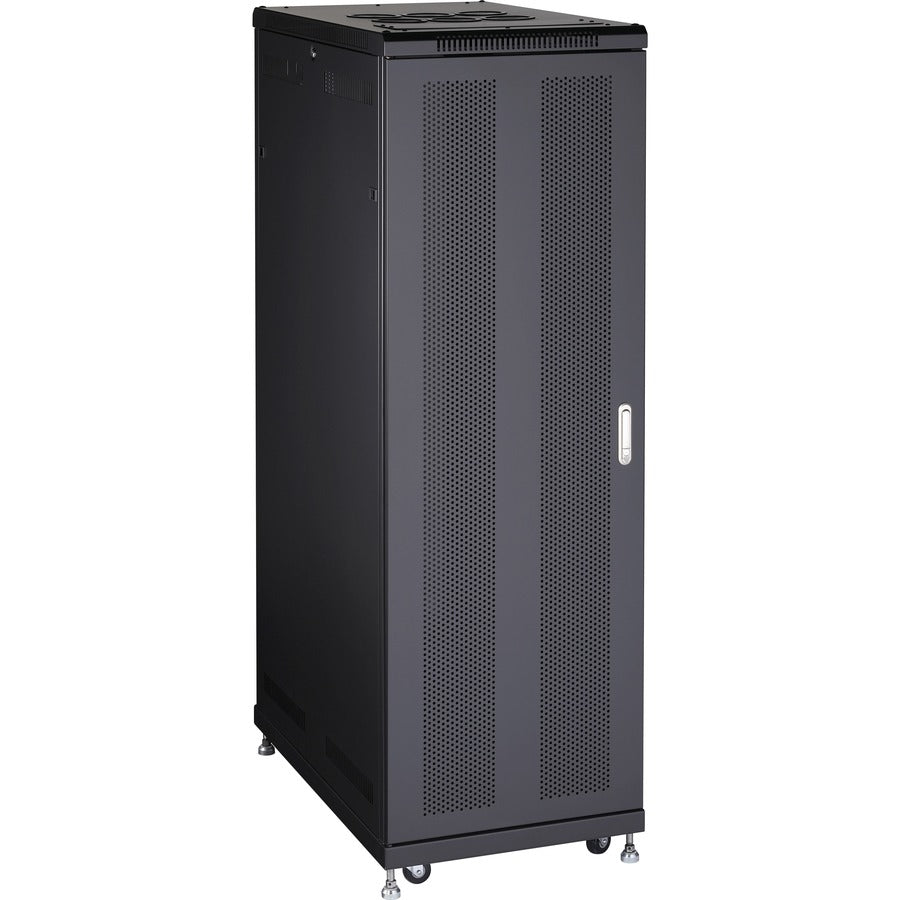 38U Server Rack Cabinet with Tempered Glass Door - Heavy Duty Network Equipment Enclosure for Data Centers & IT Rooms