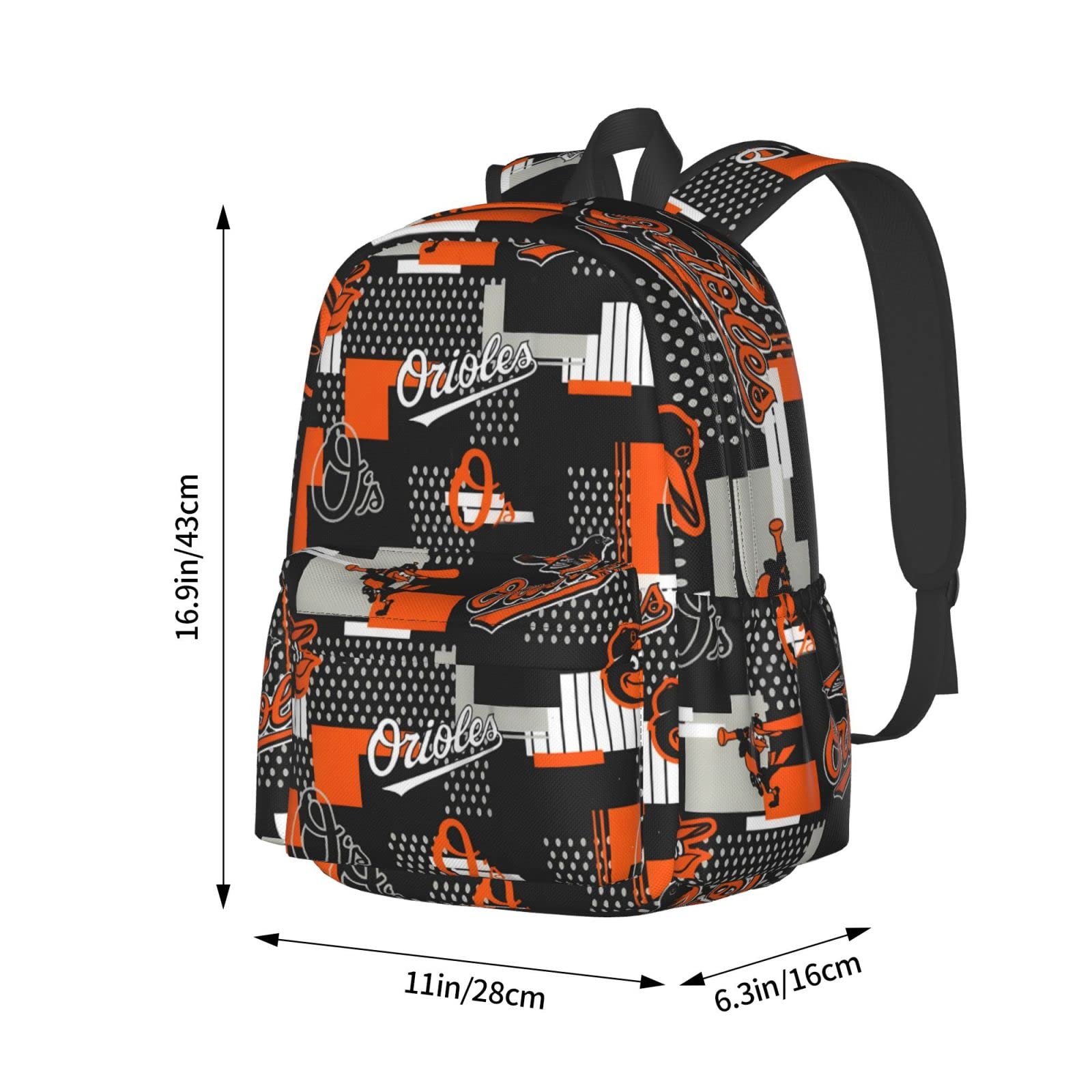**Baltimore Orioles Baseball Backpack – Lightweight Casual School Backpack for Men & Women – 16.9 Inch Bookbag for Travel, Hiking, Camping & Work – Perfect for Sports Fans & Daily Use**