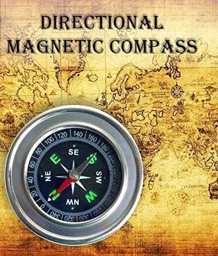 FOZZBEE Premium Stainless Steel Magnetic Compass - Accurate Directional Pocket Compass for Feng Shui, Hiking, Camping & Outdoor Adventures (Black) | Perfect for Travel, Navigation & Home Decoration