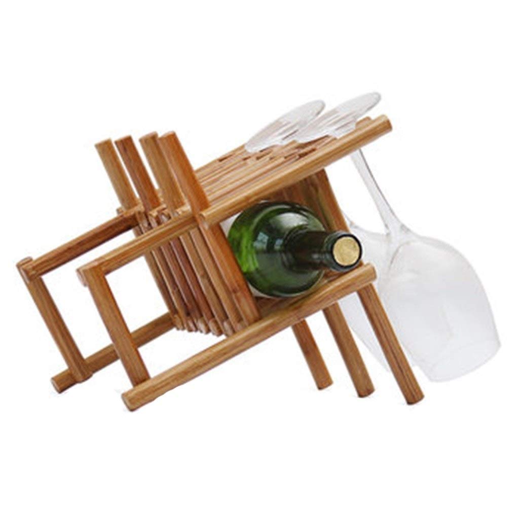 Stylish Wooden Tabletop Wine Rack - Decorative Goblet Holder for Red Wine Glasses (28.5×23×20.5cm, Brown) - Perfect for Kitchen Countertops, Dining Room Decor & Upside Down Wine Glass Storage