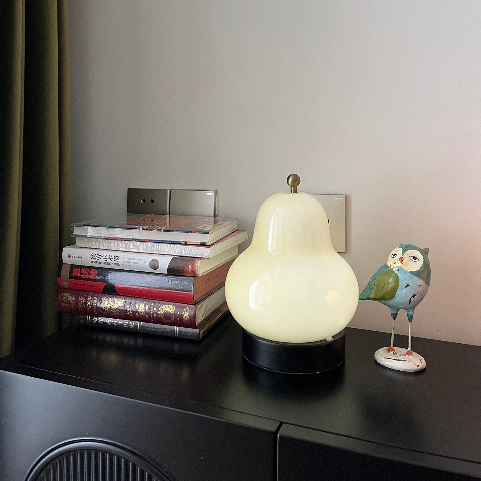 Pear Rechargeable LED Table Lamp with Built-in Battery - Perfect for Bedroom, Office, and Reading Nook Lighting