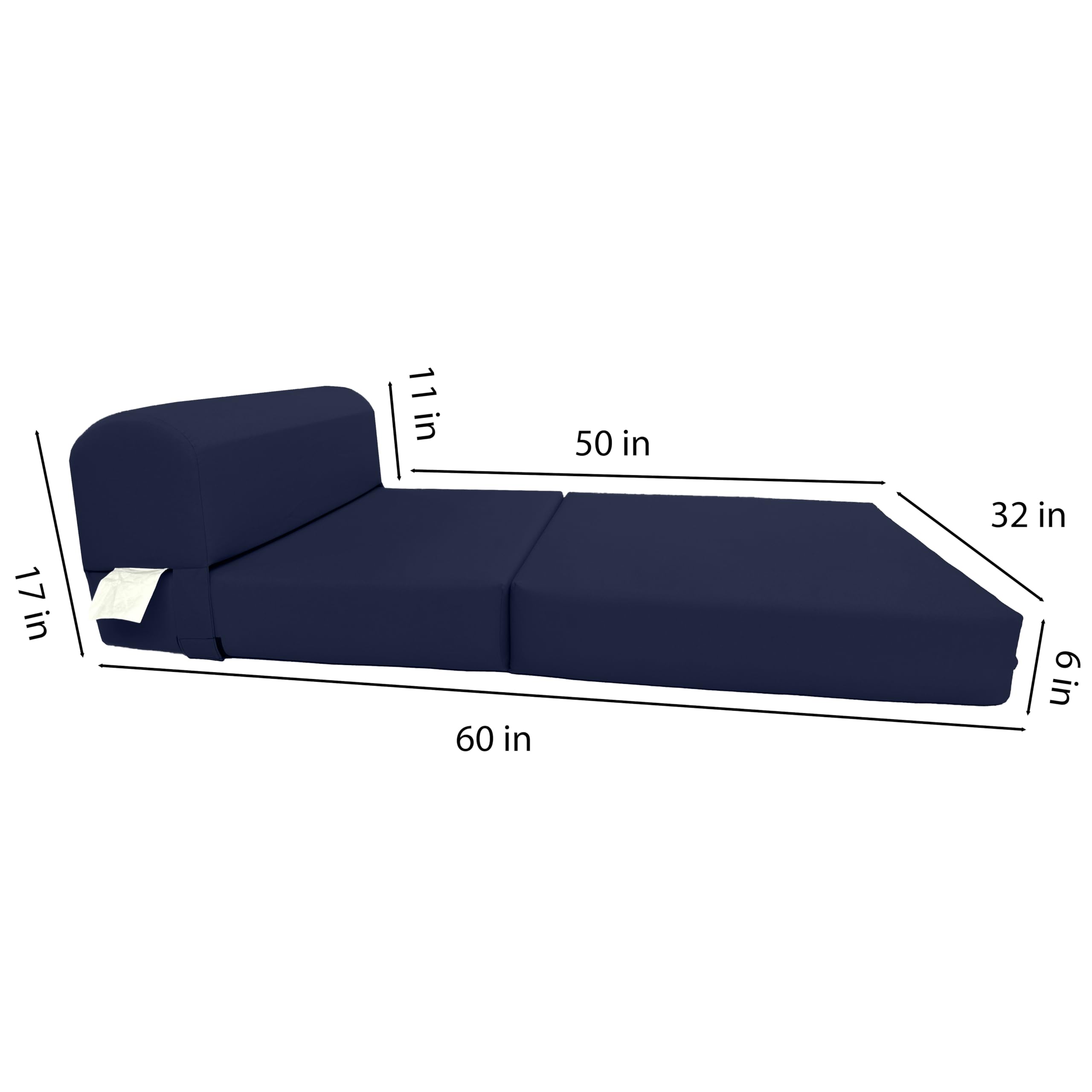 D&D Futon Sleeper Chair - Convertible Folding Bed & Sofa for Small Spaces, Guest Room, Studio Apartment - High Density Foam Mattress (70