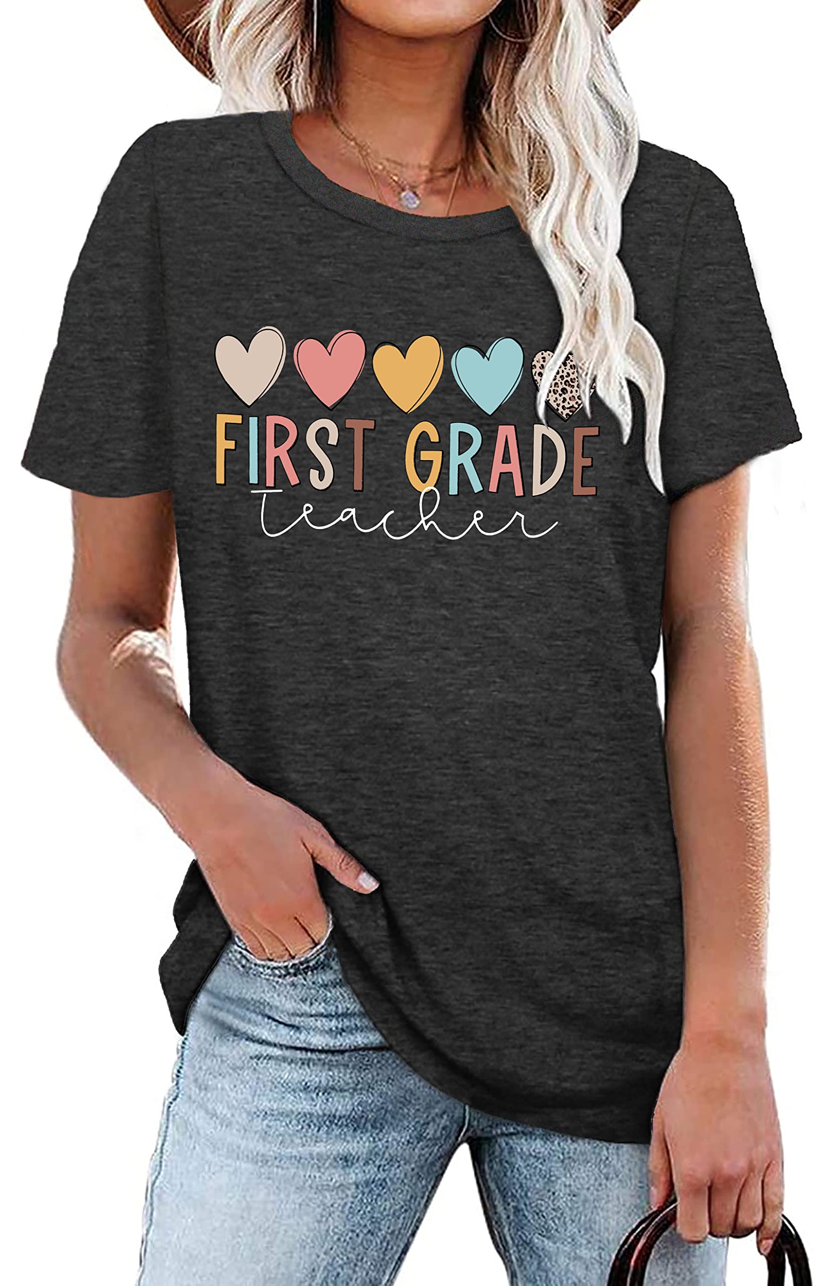 Funny Teacher T-Shirts for Women - Short Sleeve Graphic Printed Blouse | Perfect Teacher Appreciation Gift & Casual School Wear