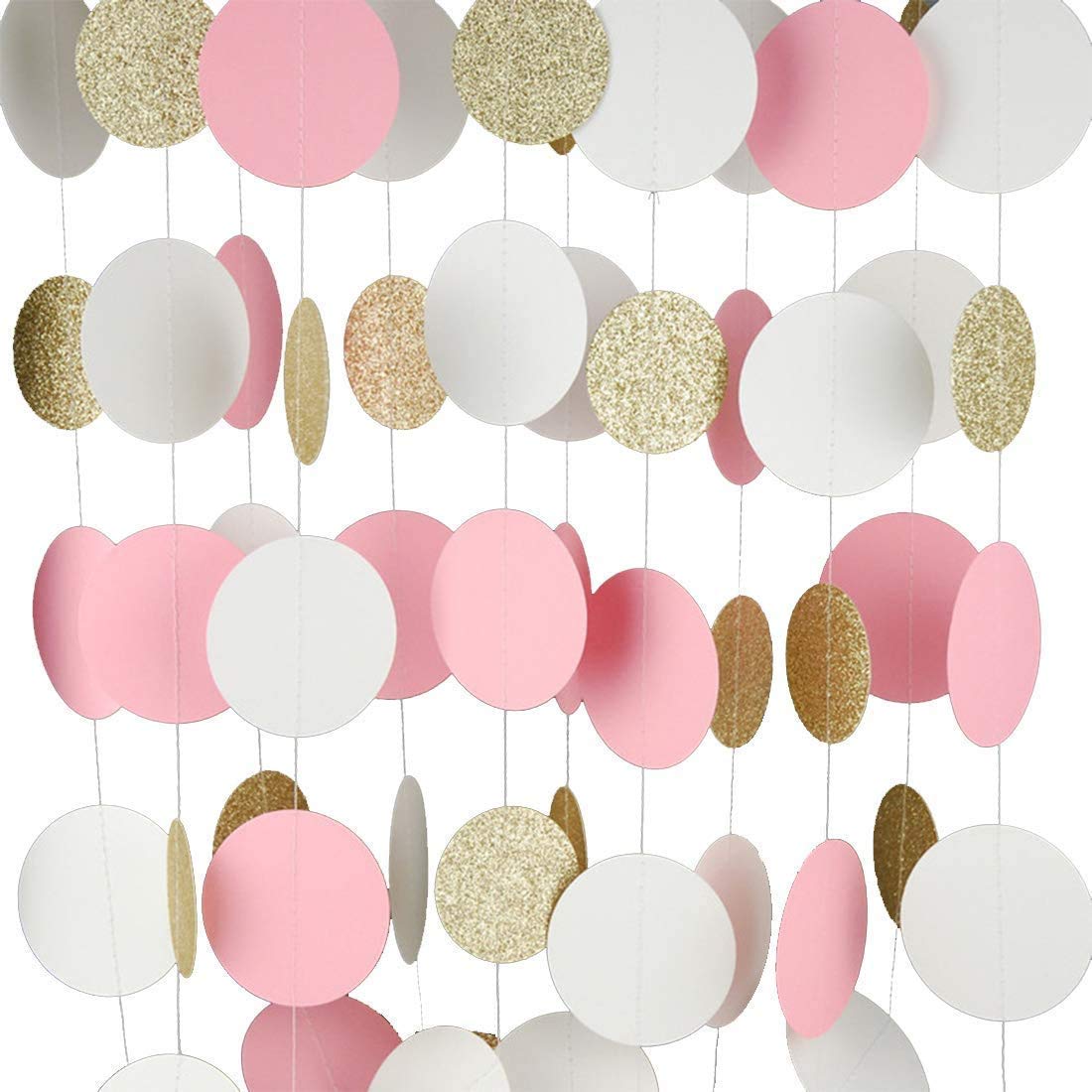 Pre-Strung Happy Birthday Banner & Decorations Set - Pastel Dot Garland for Girls Toddler Birthday Party - Perfect for Baby Shower, Nursery Decor & Birthday Celebrations
