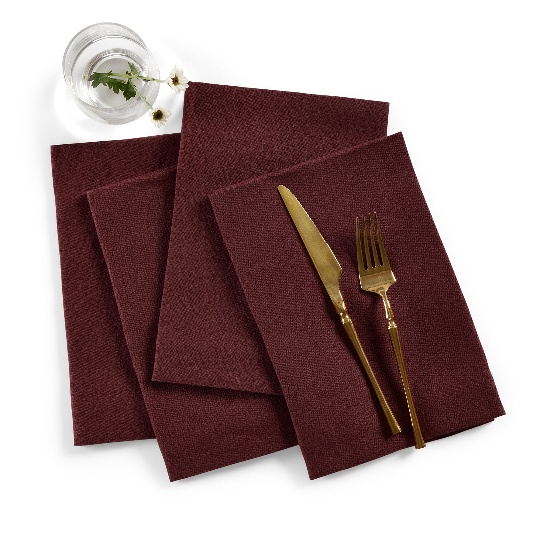 Premium Sonoma Linen Napkins Set of 4 - 100% Natural Cotton Dinner Napkins for Formal Dining, Wedding, and Holiday Table Settings