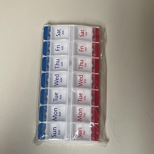 7-Day Push Button Pill Organizer - AM/PM Daily Medicine & Vitamin Case (2 Times a Day) - Perfect for Travel, Work, and Home Medication Management