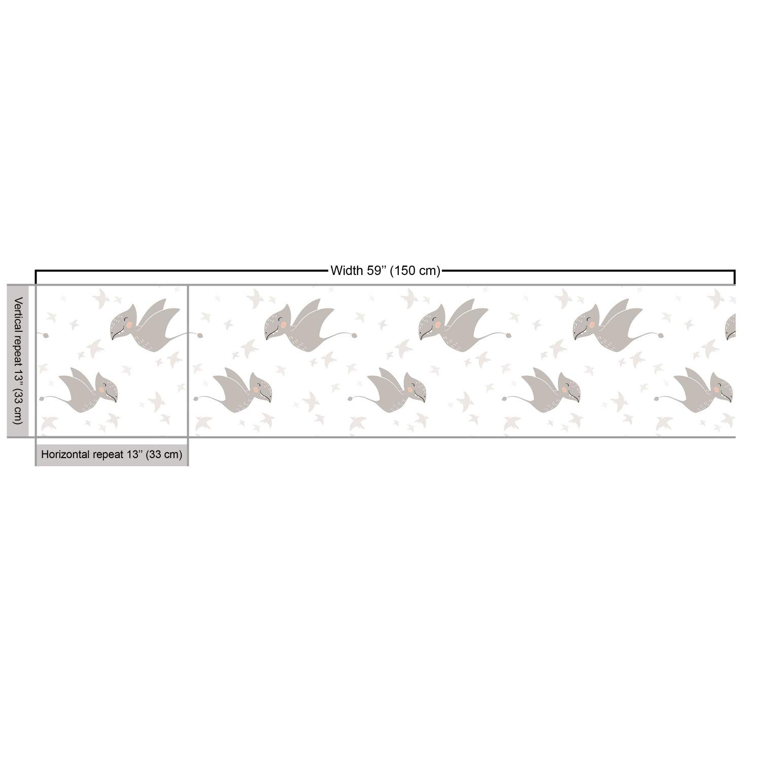 Ambesonne Cartoon Flying Dinosaurs Pterodactyls Print Fabric by The Yard - 10 Yards White Pale Taupe Decorative Cotton Material for Upholstery, DIY Crafts, Home Decor & Nursery Accents - Perfect for Curtains, Pillows, Tablecloths & Kids Room Decorations