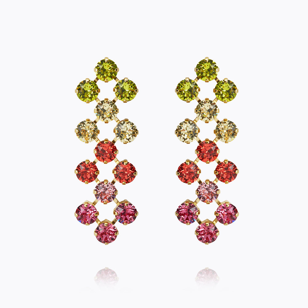 Livia Elegant Gold Hoop Earrings & Tropicana Tropical Leaf Dangle Earrings Set - Perfect for Beach Vacations, Summer Parties, and Boho Fashion Accessories