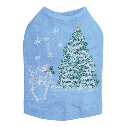 Christmas Tree with Reindeer Dog Tank Top - Festive Holiday Pet Apparel for Dogs - Perfect for Christmas Photos & Family Gatherings