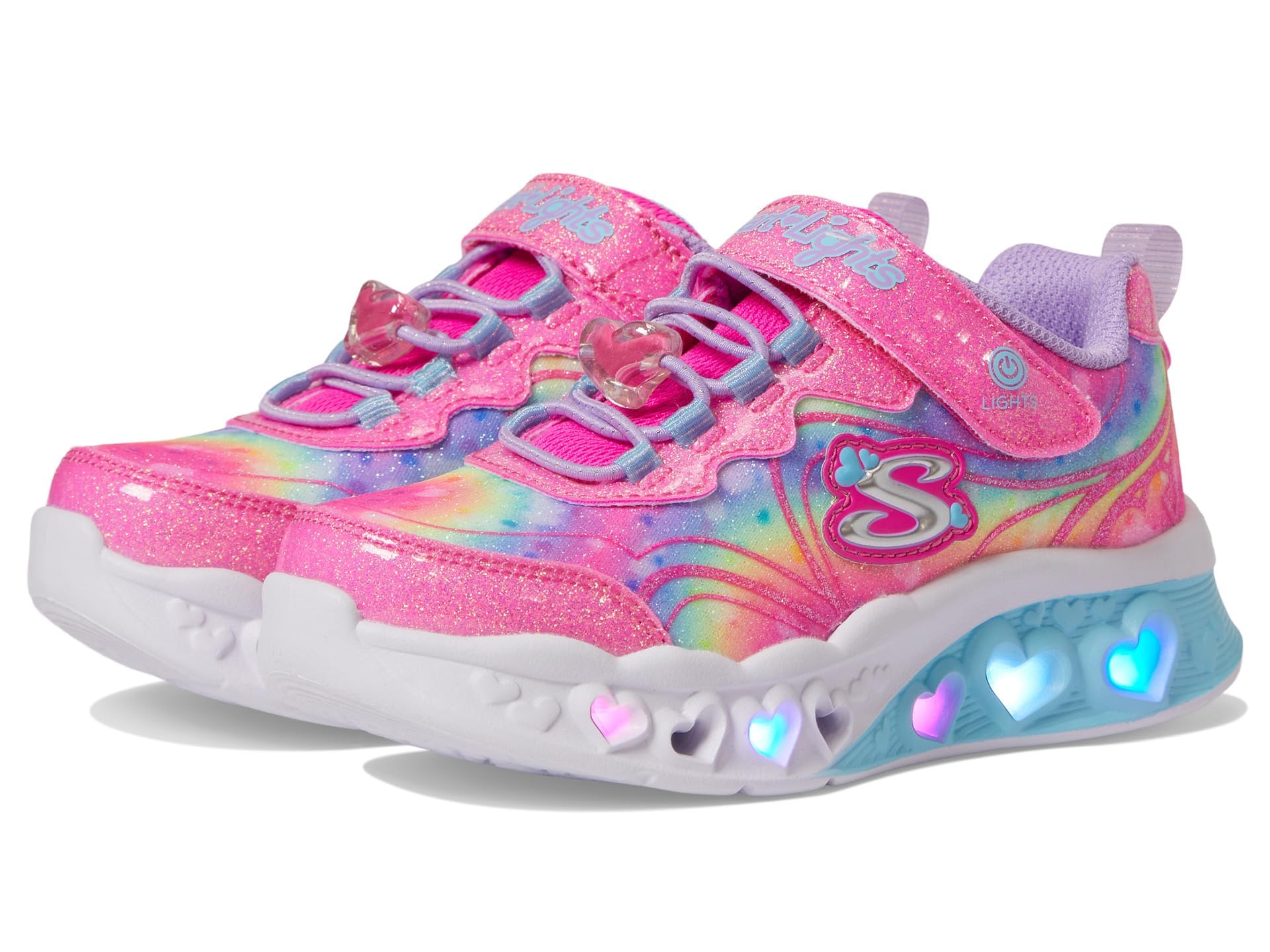 Skechers Girls' Flutter Heart Light Up Sneakers - Light Up Shoes for Kids with Flashing LED Lights | Perfect for School, Playground & Nighttime Activities