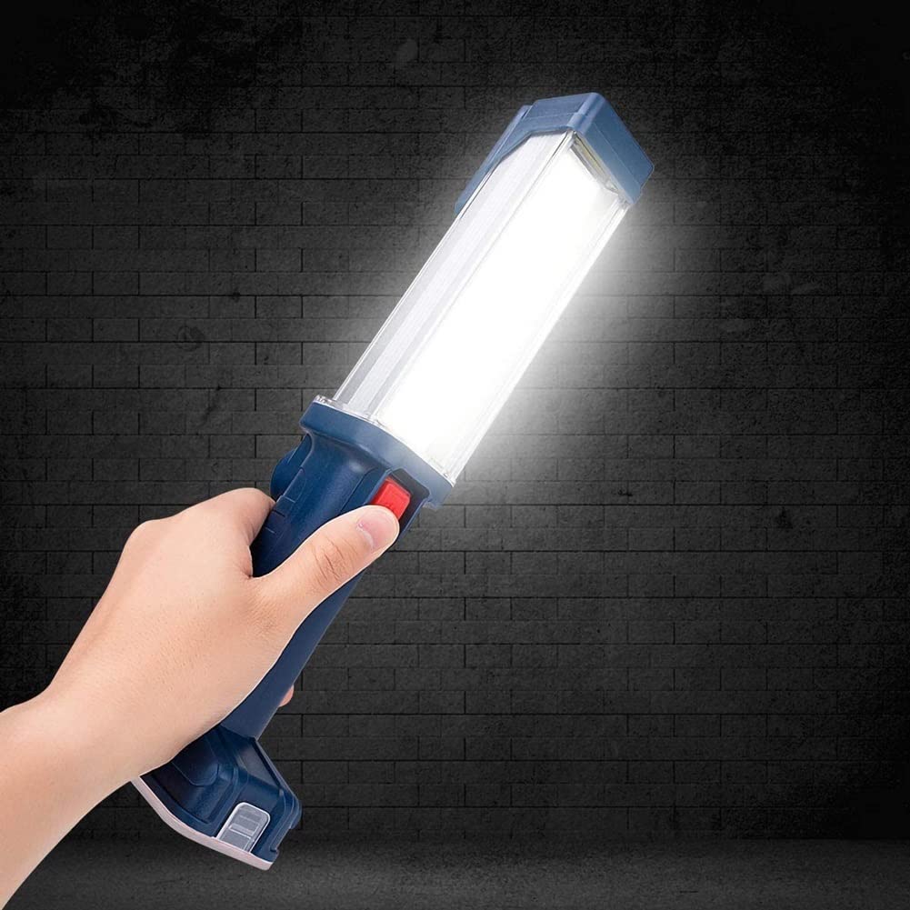 Rechargeable LED Work Light - USB Handheld Flashlight with COB LED, Magnetic Base & Hook - Portable Inspection Lamp for Camping, Hiking, Emergency, Car Repair & Home DIY Projects