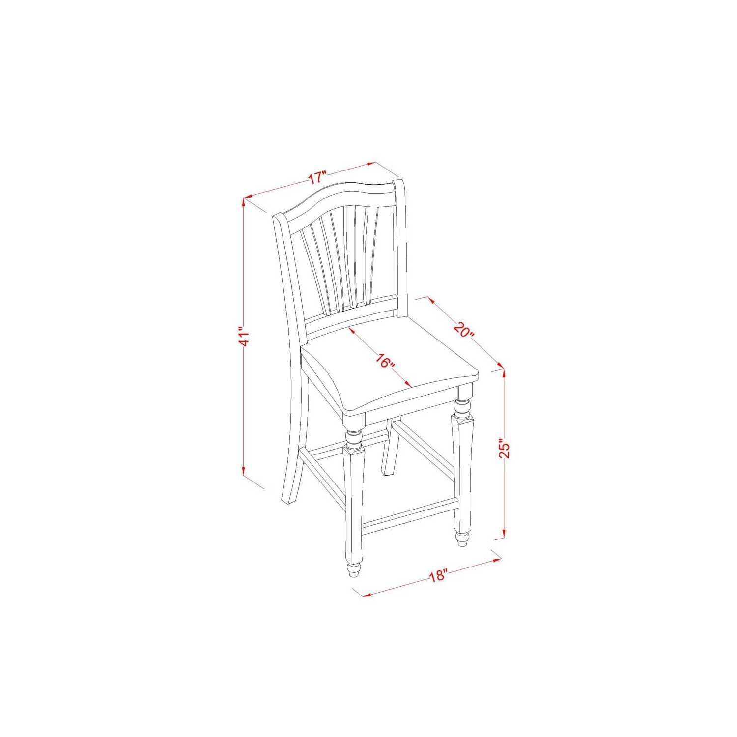 East West Furniture Chelsea Stools with Upholstered Seat - 24 Inch Bar Height Counter Stools for Kitchen Island, Breakfast Nook & Home Bar - Set of 2 Modern Stools with Padded Seat