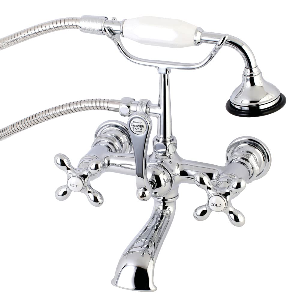Kingston Brass AE558T1 Vintage Clawfoot Tub Faucet - 7 Inch Polished Chrome Finish for Bathroom Sink & Bathtub | Perfect for Antique & Classic Style Bathrooms