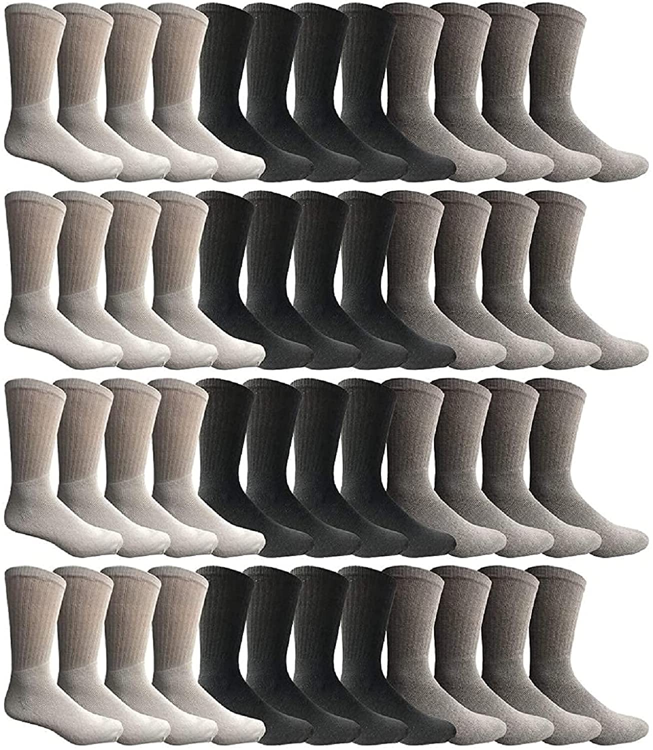 60 Pairs Kids Socks Bulk Pack - Soft Cotton Unisex Crew, Ankle & Tube Socks for Boys & Girls | Wholesale Children's Athletic Socks for School, Sports & Everyday Wear