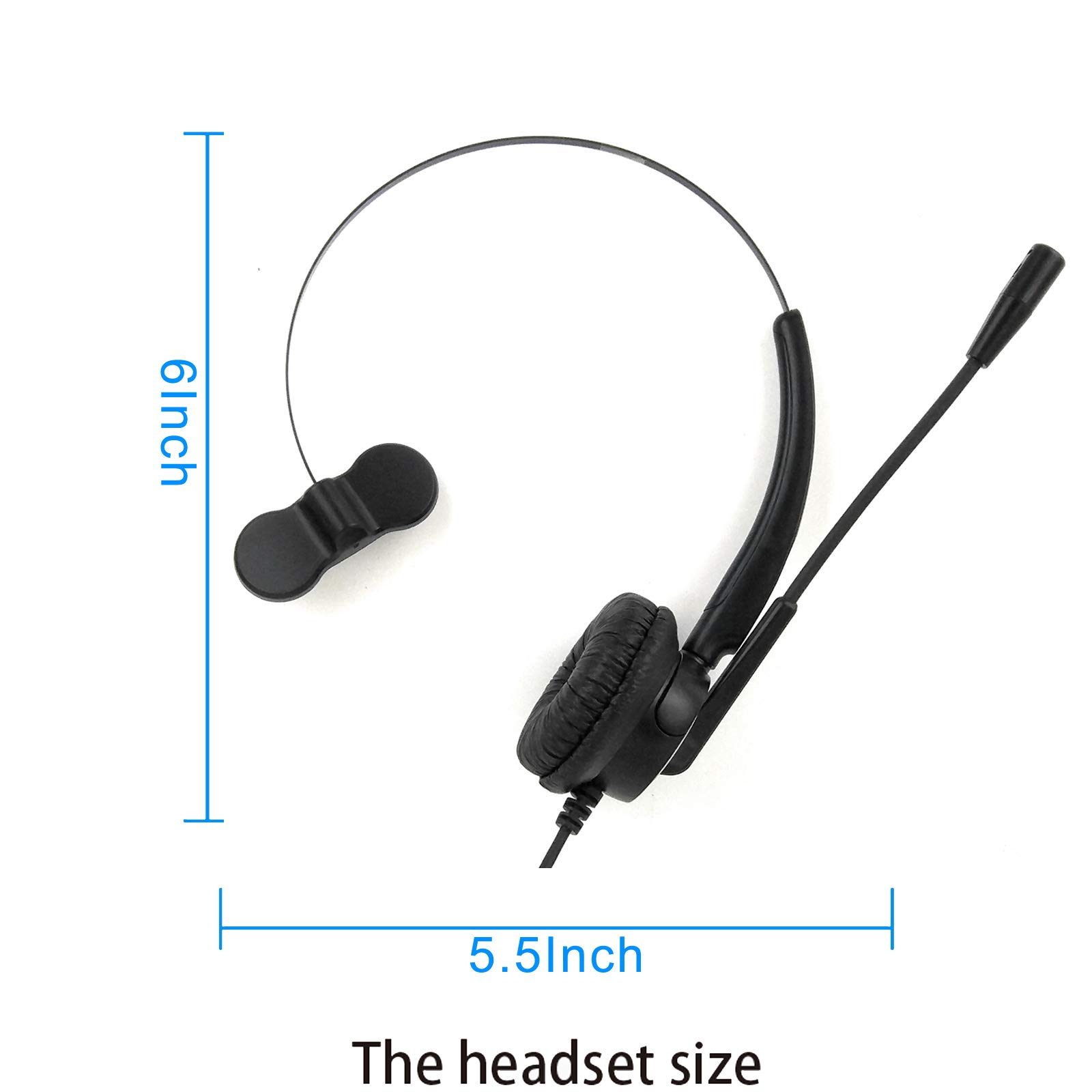 TriPro Monaural USB VoIP Headset with Noise Cancelling Microphone - Computer Headset for Internet Calls, VoIP Communication, Skype, Webinar, Softphone & Call Center - Adjustable Volume & Comfortable Design for Home Office, Remote Work & Online Meetings