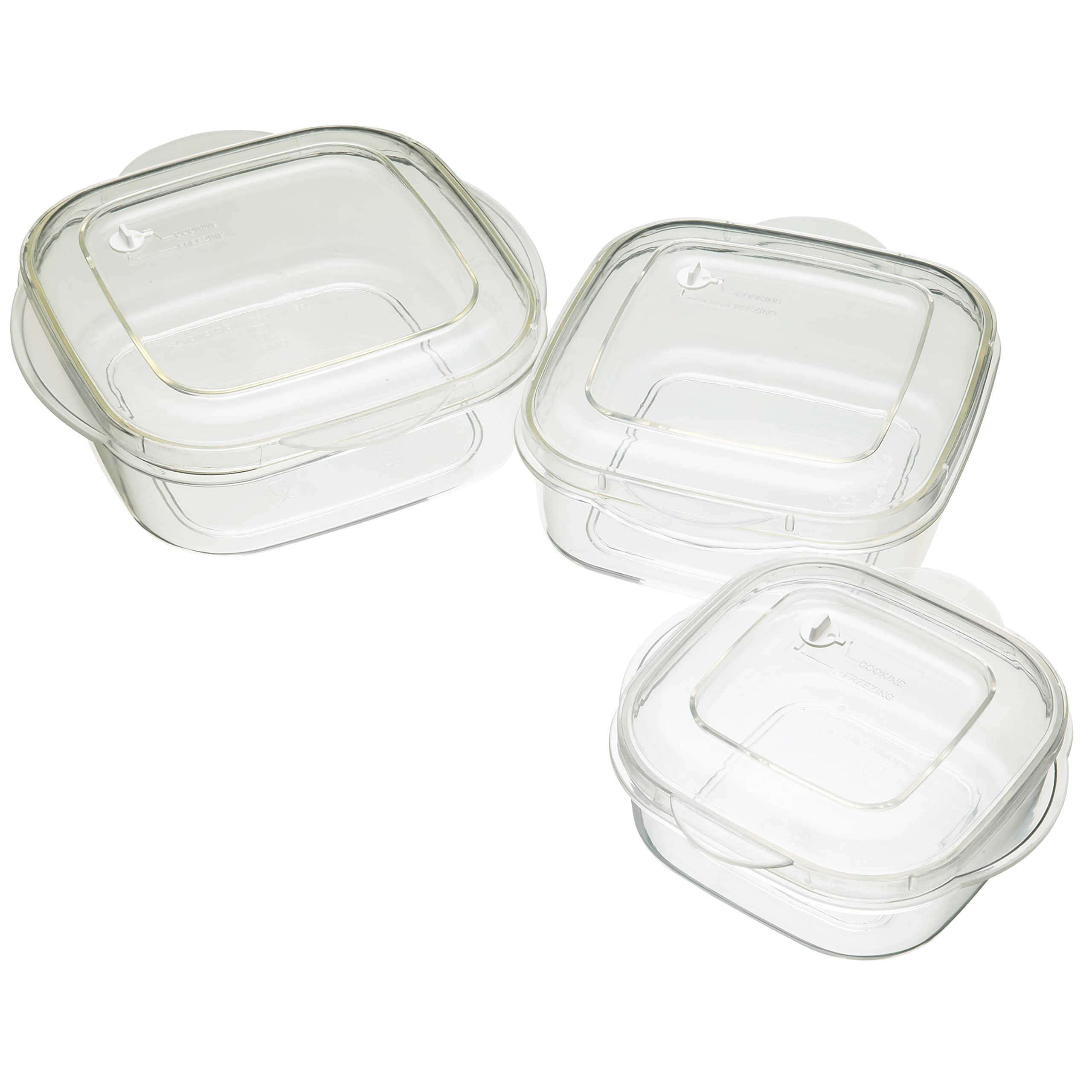 Microwave Safe KitchenCraft KCMCASS Cookware Set - 3 BPA-Free Plastic Food Storage Containers with Lids for Meal Prep, Leftovers & Freezer Storage
