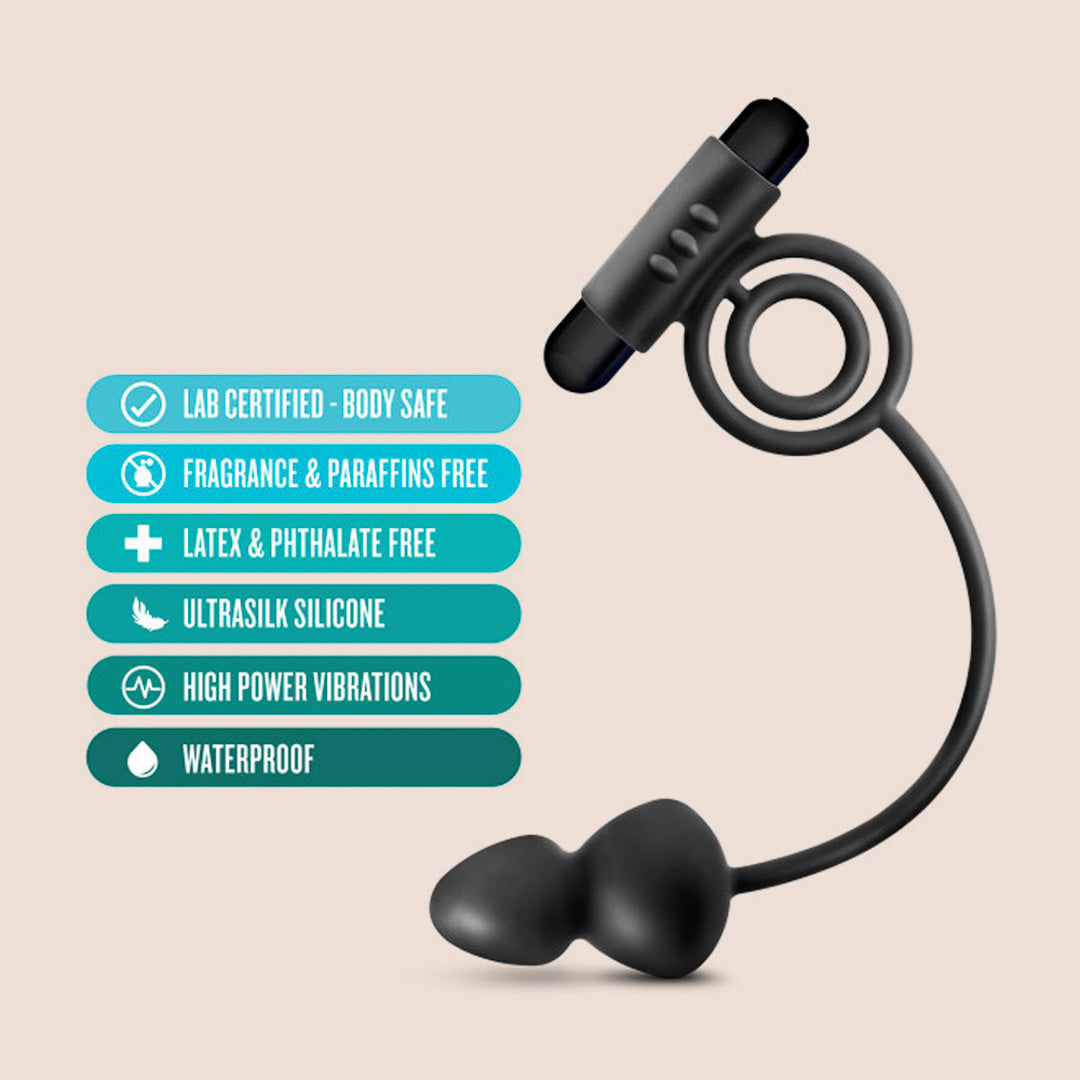 Vibrating Silicone Anal Balls with C-Ring - Pleasure Beads for Couples & Solo Play - Perfect for Anal Training & Sensual Exploration