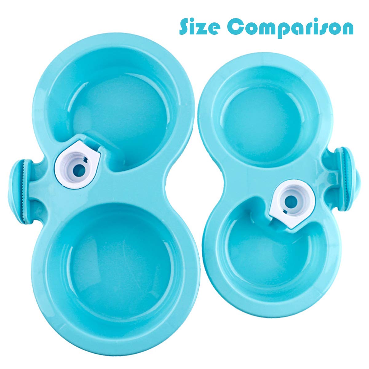 Hanging Pet Bowl - Anti-Slip Plastic Cage Feeder for Dogs & Cats | 2-in-1 Food & Water Dish | Perfect for Crates, Travel & Small Spaces (Green, Small Size)
