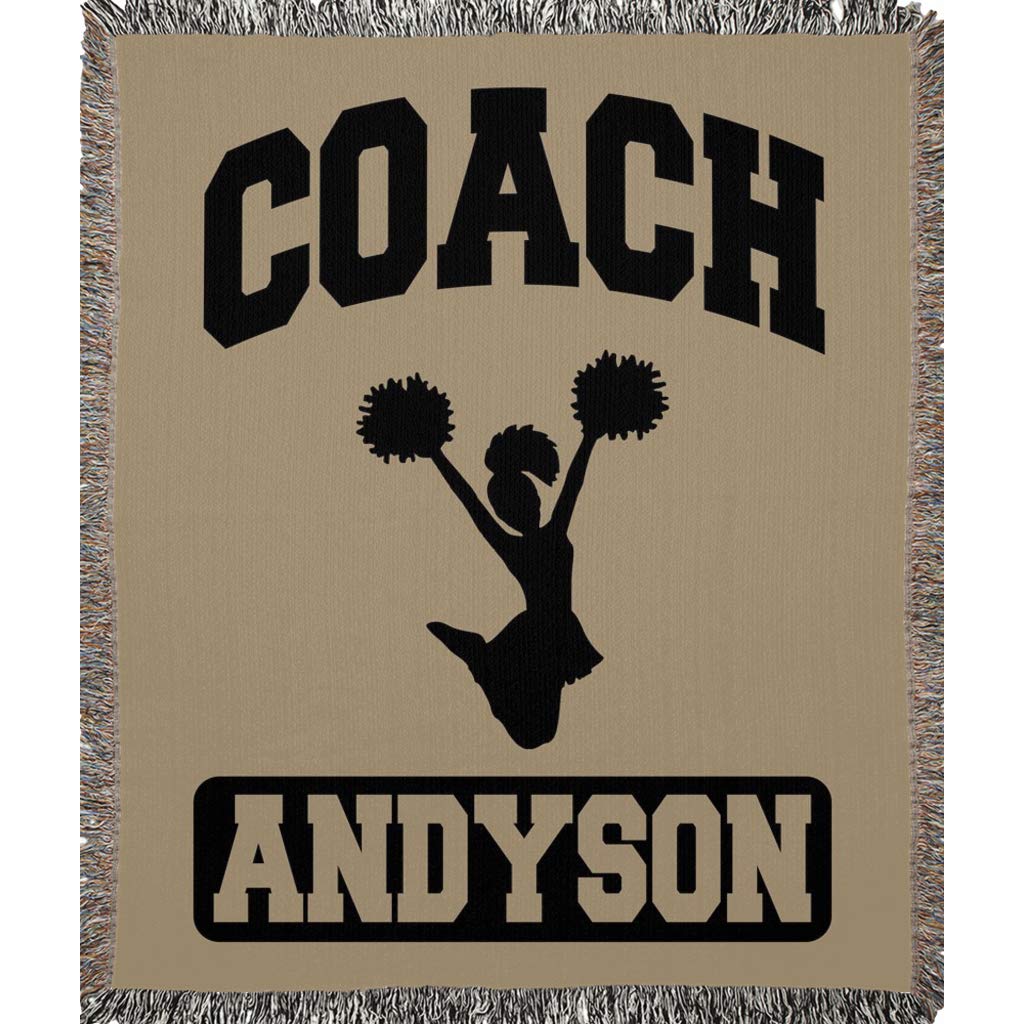 Custom Coach Gifts for Women & Men - Personalized Sports Blanket for Baseball, Soccer, Basketball, Softball, Lacrosse, Football, Volleyball, Track & Field, Tennis, Gymnastics, Swimming & Golf - Thank You Coach Appreciation Gift (Brown, Woven 50x60 inches) - Perfect for Team Celebrations, Senior Night Gifts & Sports Banquets